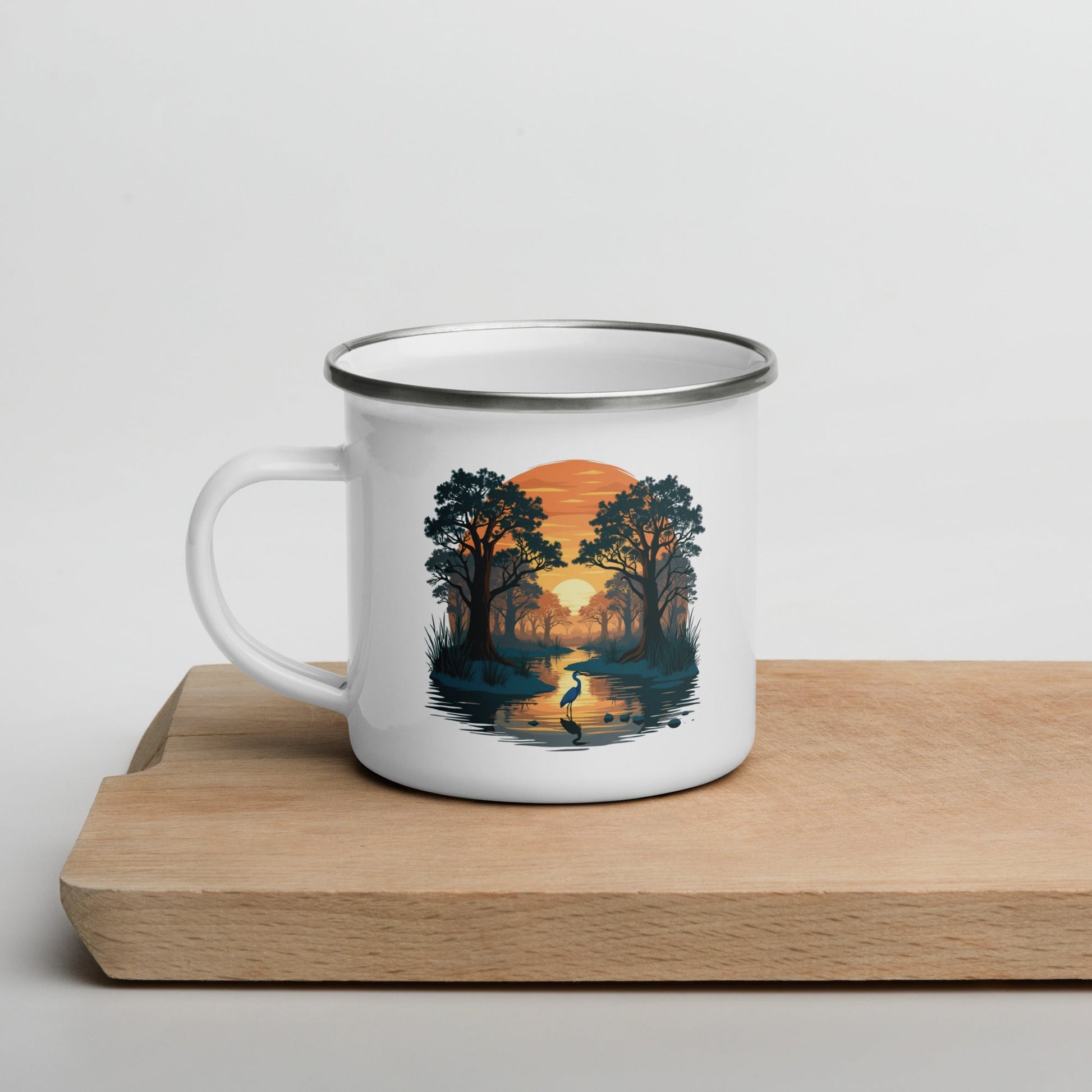 Sunset Heron Enamel Mug - Mugs - Discovery Co.