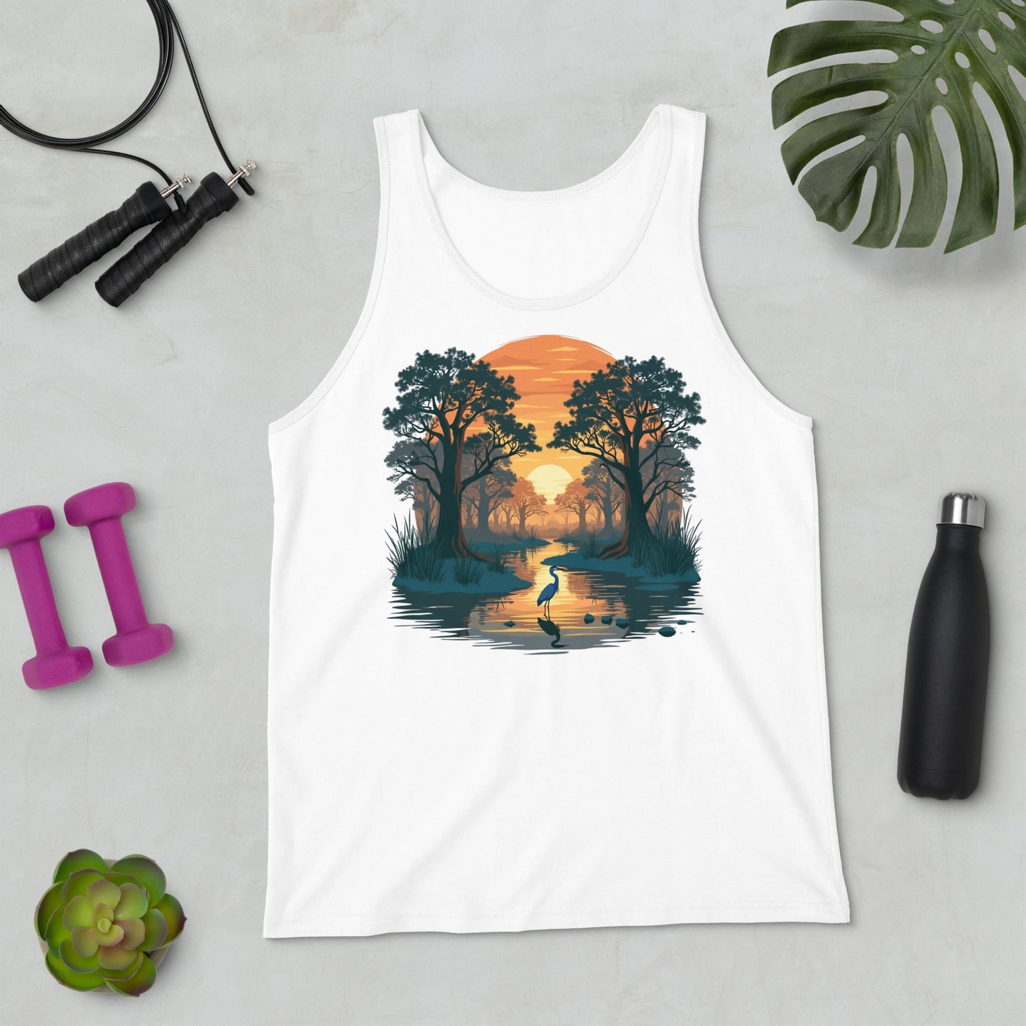 Sunset Heron Men's Tank Top - Men's Shirts - Discovery Co.