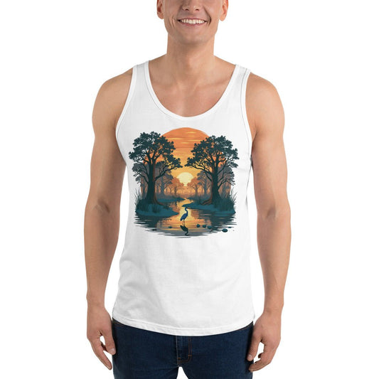 Sunset Heron Men's Tank Top - Men's Shirts - Discovery Co.