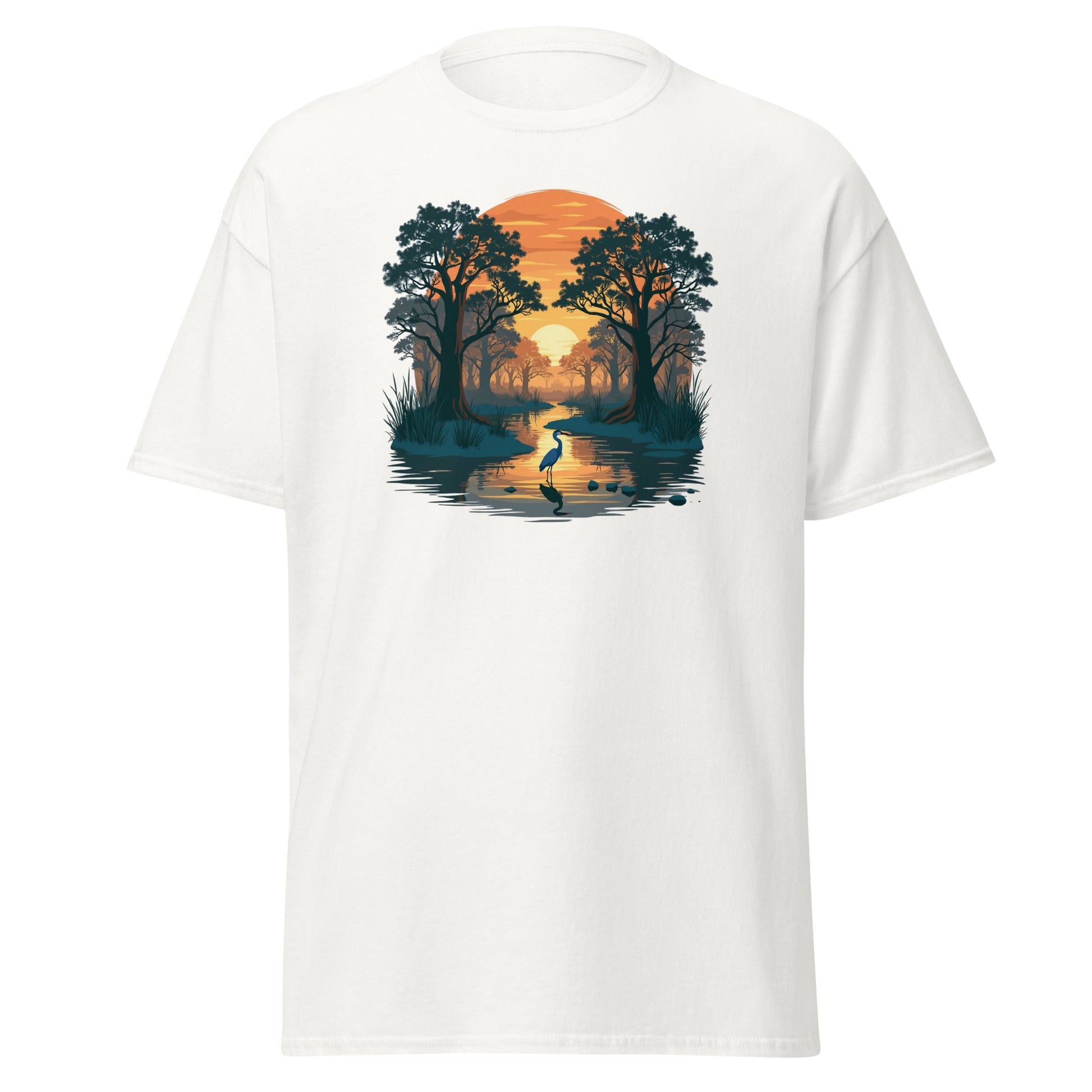 Sunset Heron Men's (Unisex) Classic Tee - Men's Shirts - Discovery Co.