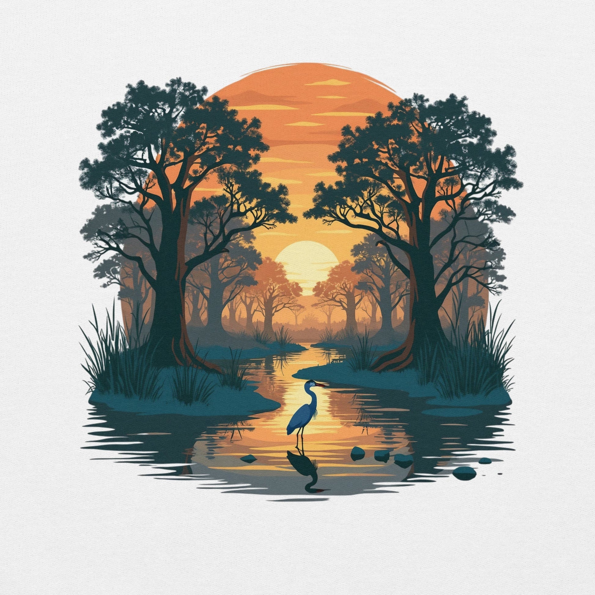 Sunset Heron Men's (Unisex) Hoodie - Hoodies - Discovery Co.