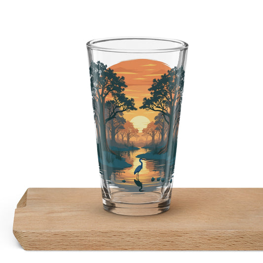 Sunset Heron Pint Glass - Beer Glass - Discovery Co.