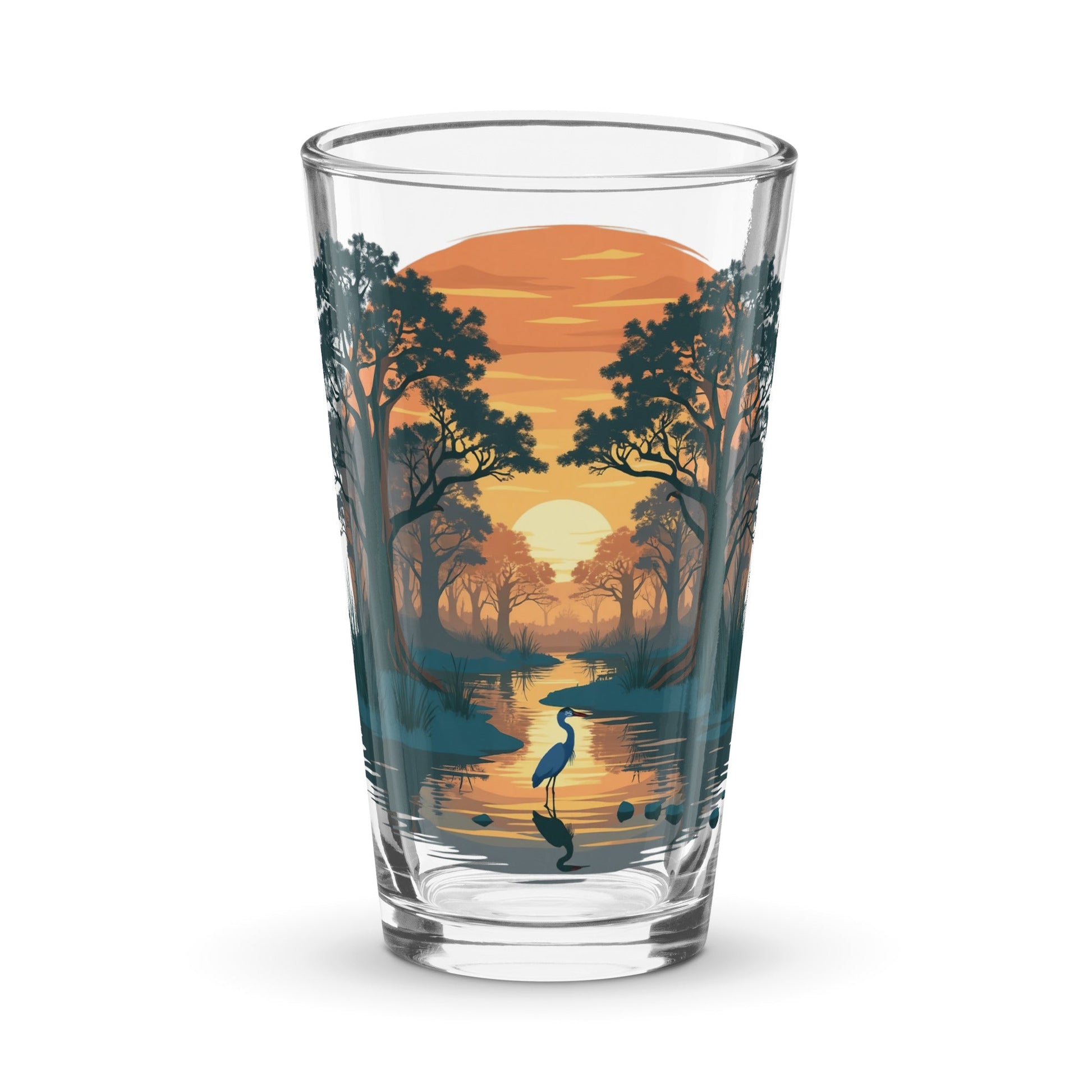Sunset Heron Pint Glass - Beer Glass - Discovery Co.