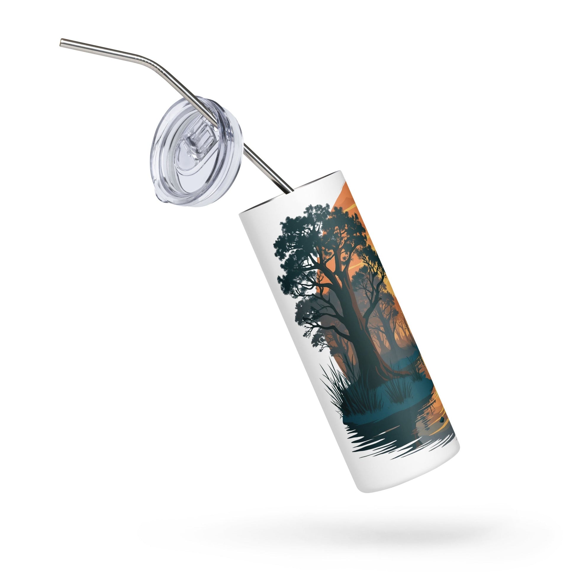 Sunset Heron Stainless Steel Tumbler - Steel Tumbler - Discovery Co.