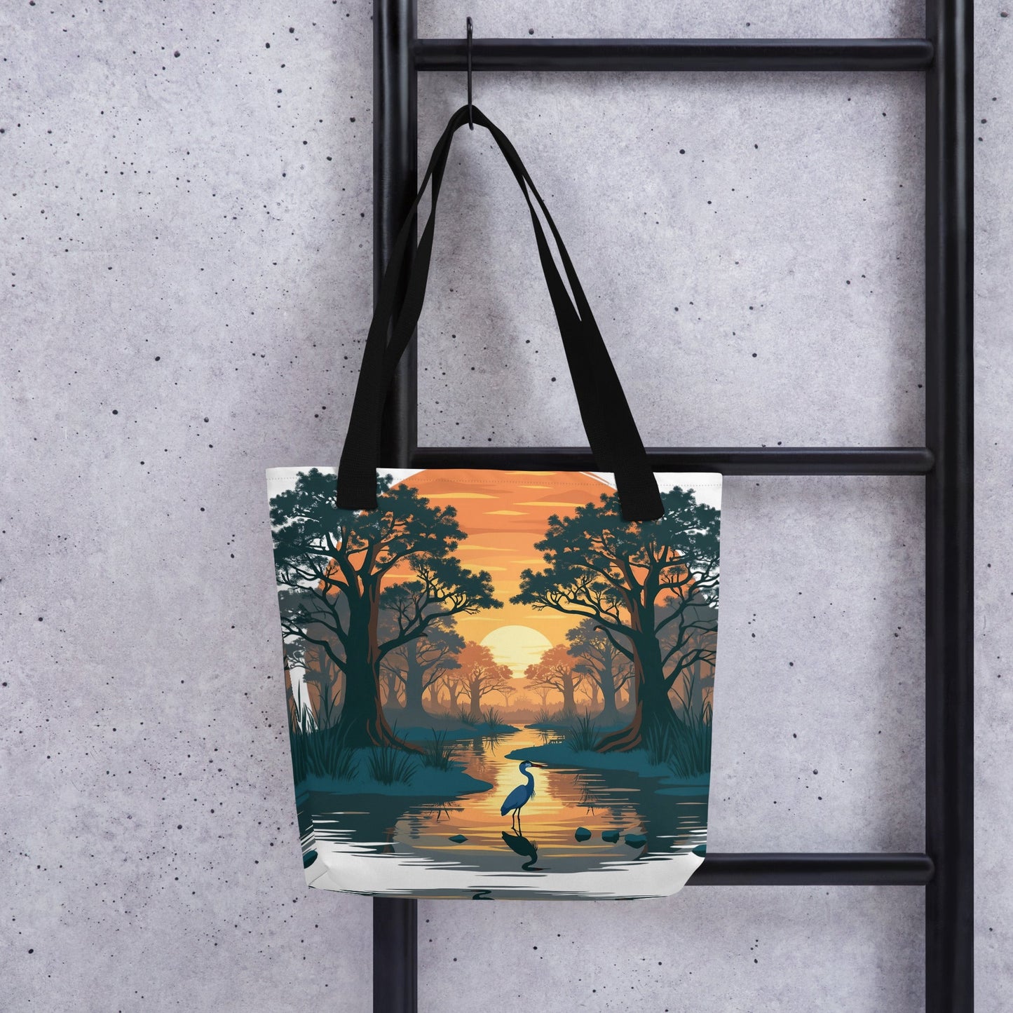 Sunset Heron Tote Bag - Tote Bags - Discovery Co.