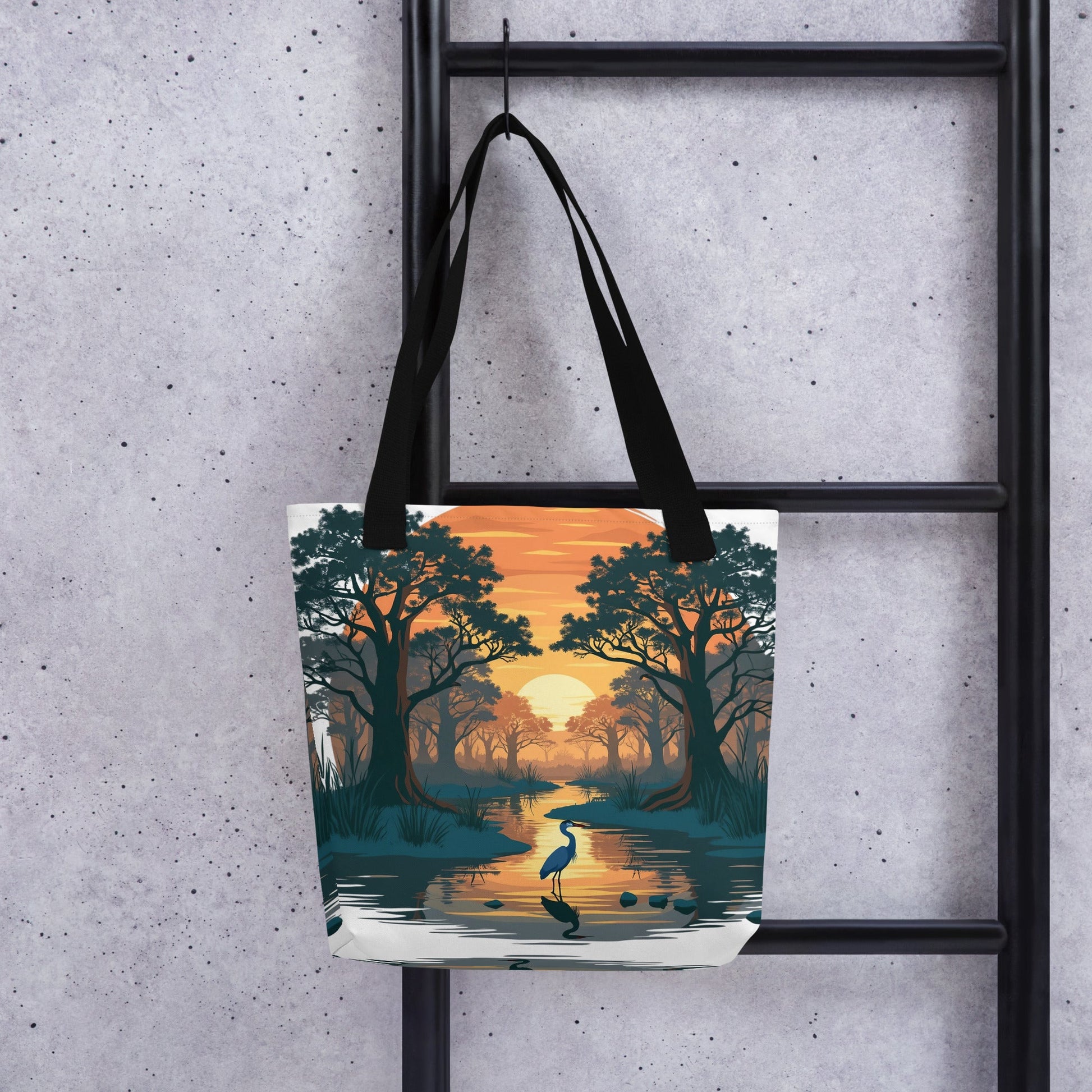 Sunset Heron Tote Bag - Tote Bags - Discovery Co.
