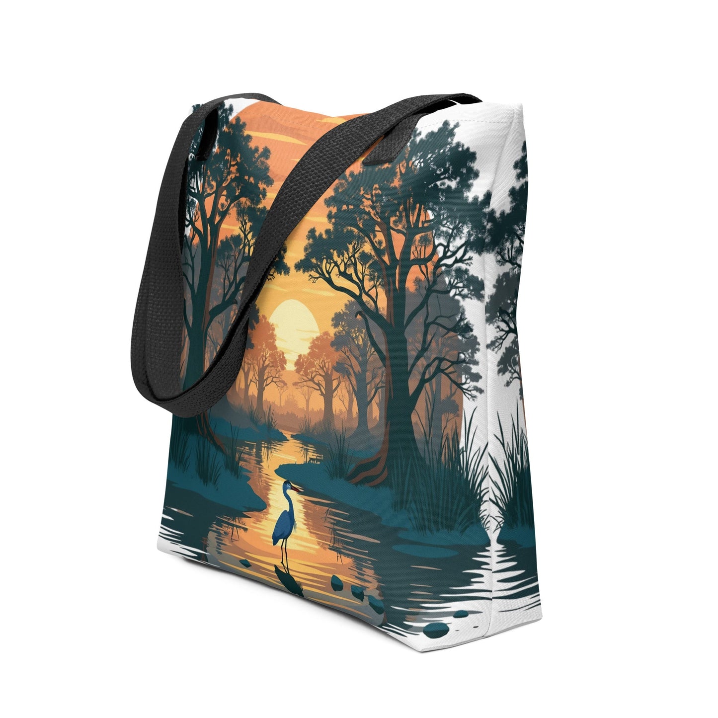 Sunset Heron Tote Bag - Tote Bags - Discovery Co.
