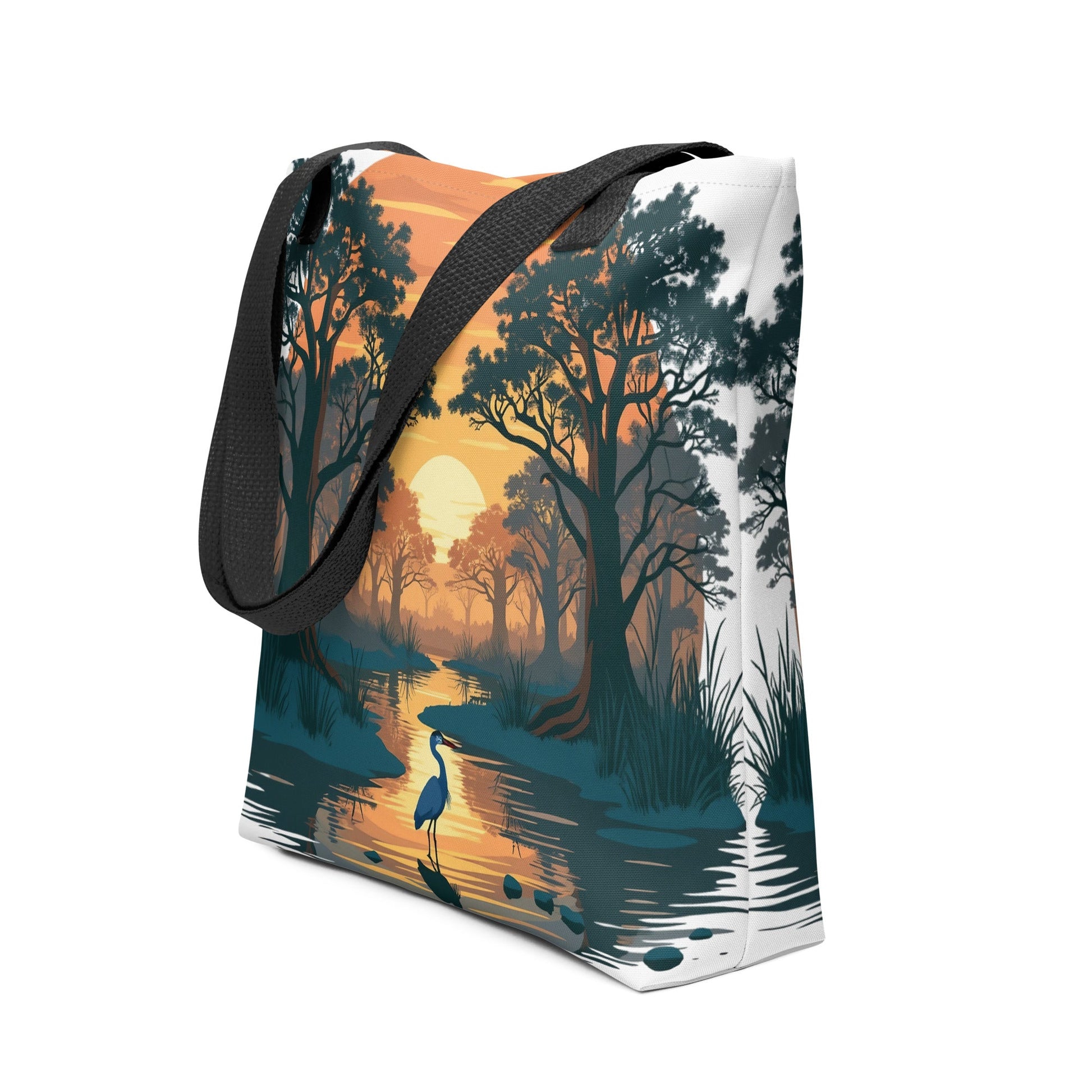 Sunset Heron Tote Bag - Tote Bags - Discovery Co.