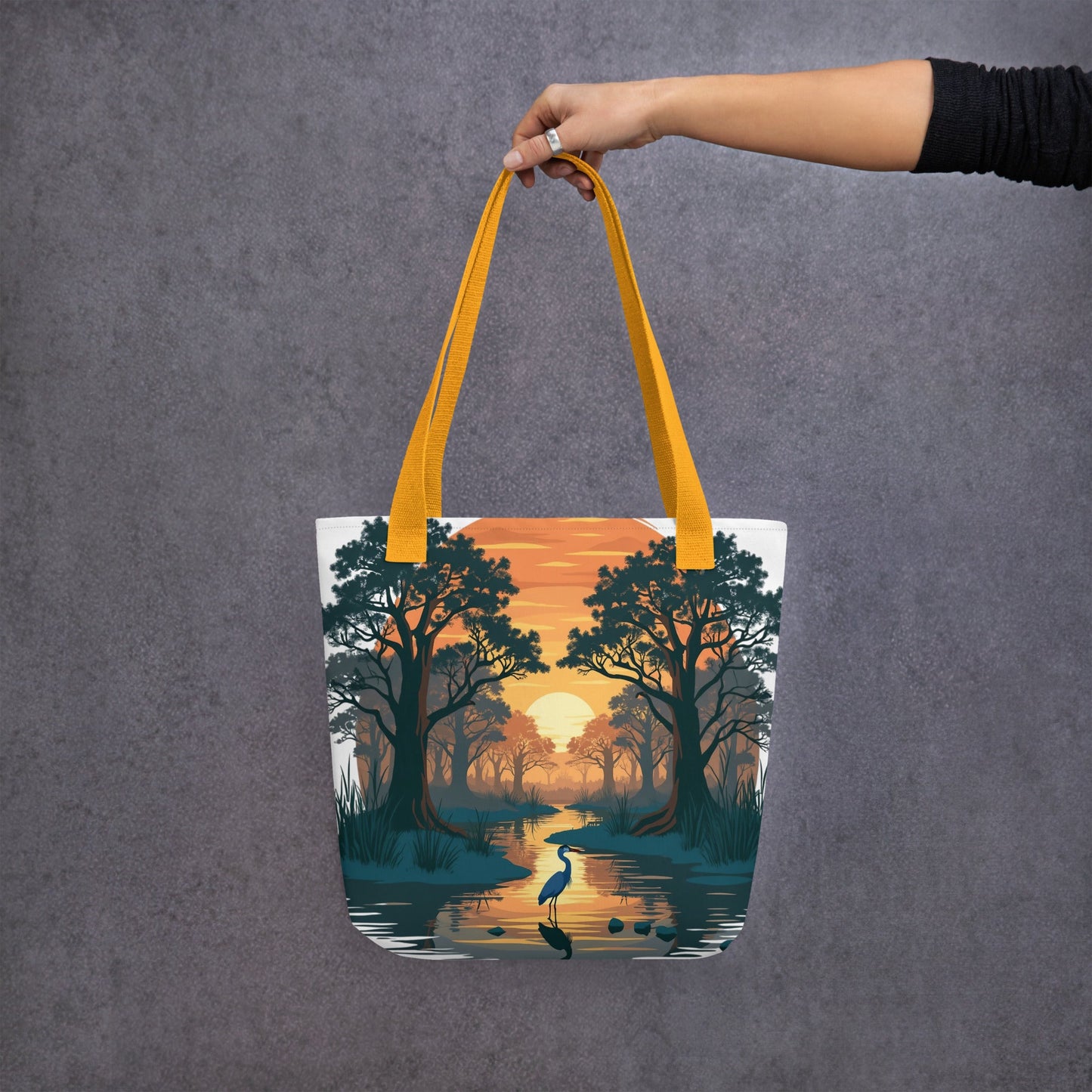 Sunset Heron Tote Bag - Tote Bags - Discovery Co.