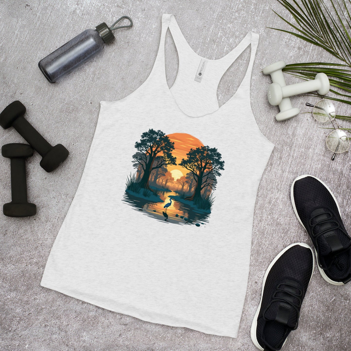 Sunset Heron Women's Racerback Tank - Women's Shirts - Discovery Co.