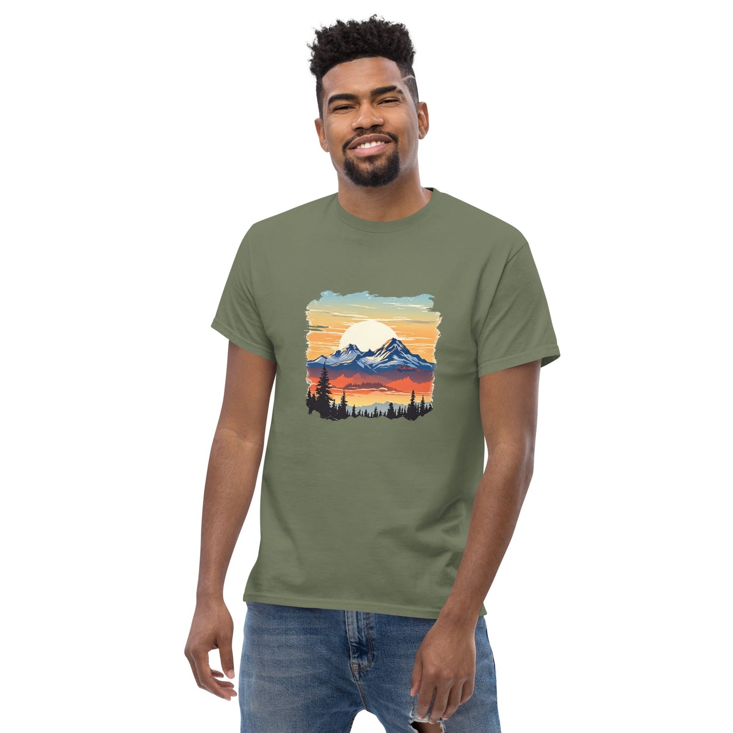 Sunset Mountains Men's Classic Tee - Men's Shirts - Discovery Co.