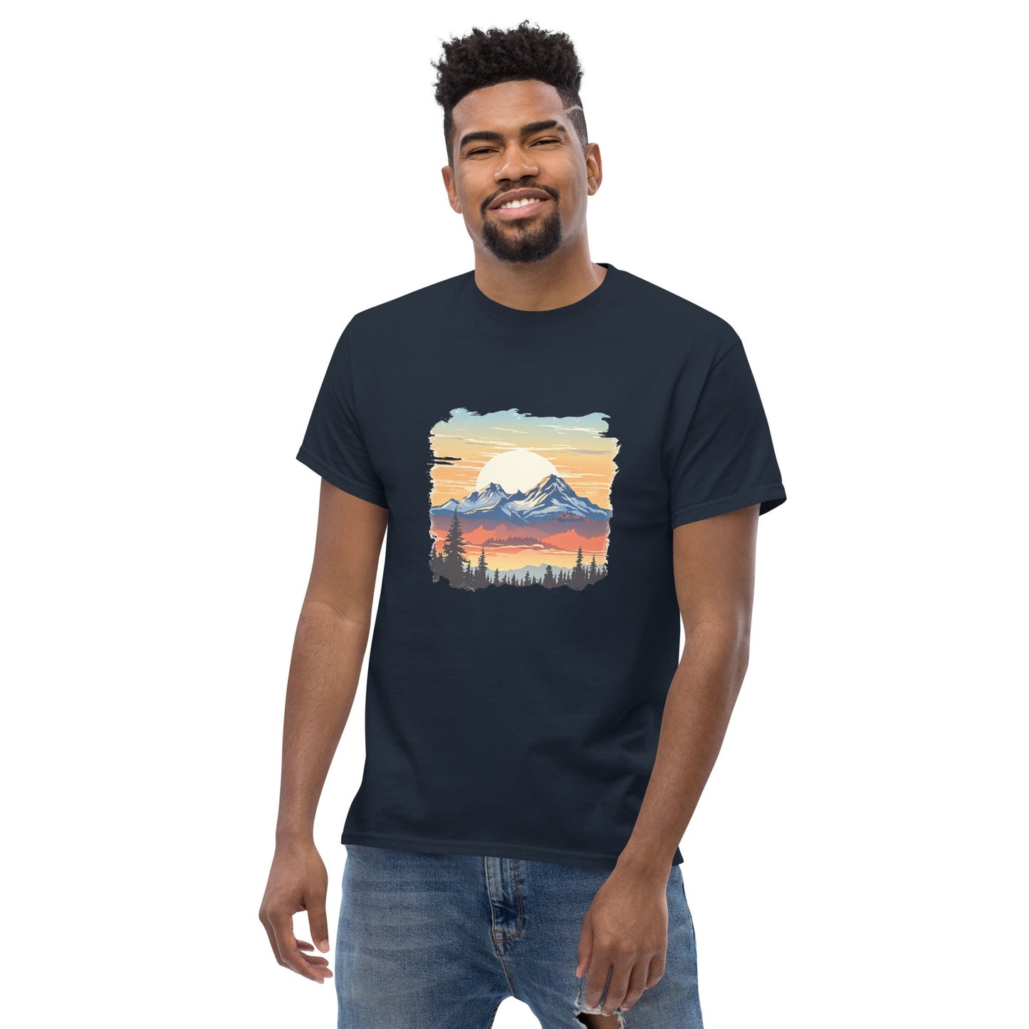 Sunset Mountains Men's Classic Tee - Men's Shirts - Discovery Co.