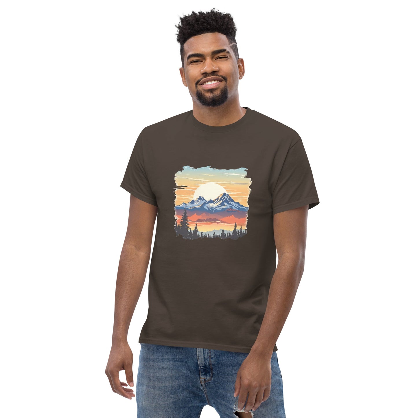 Sunset Mountains Men's Classic Tee - Men's Shirts - Discovery Co.