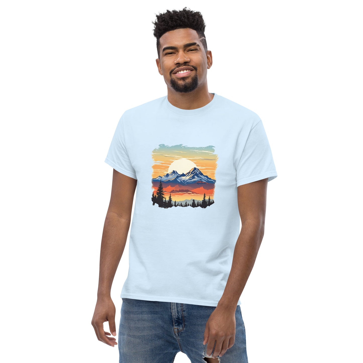 Sunset Mountains Men's Classic Tee - Men's Shirts - Discovery Co.