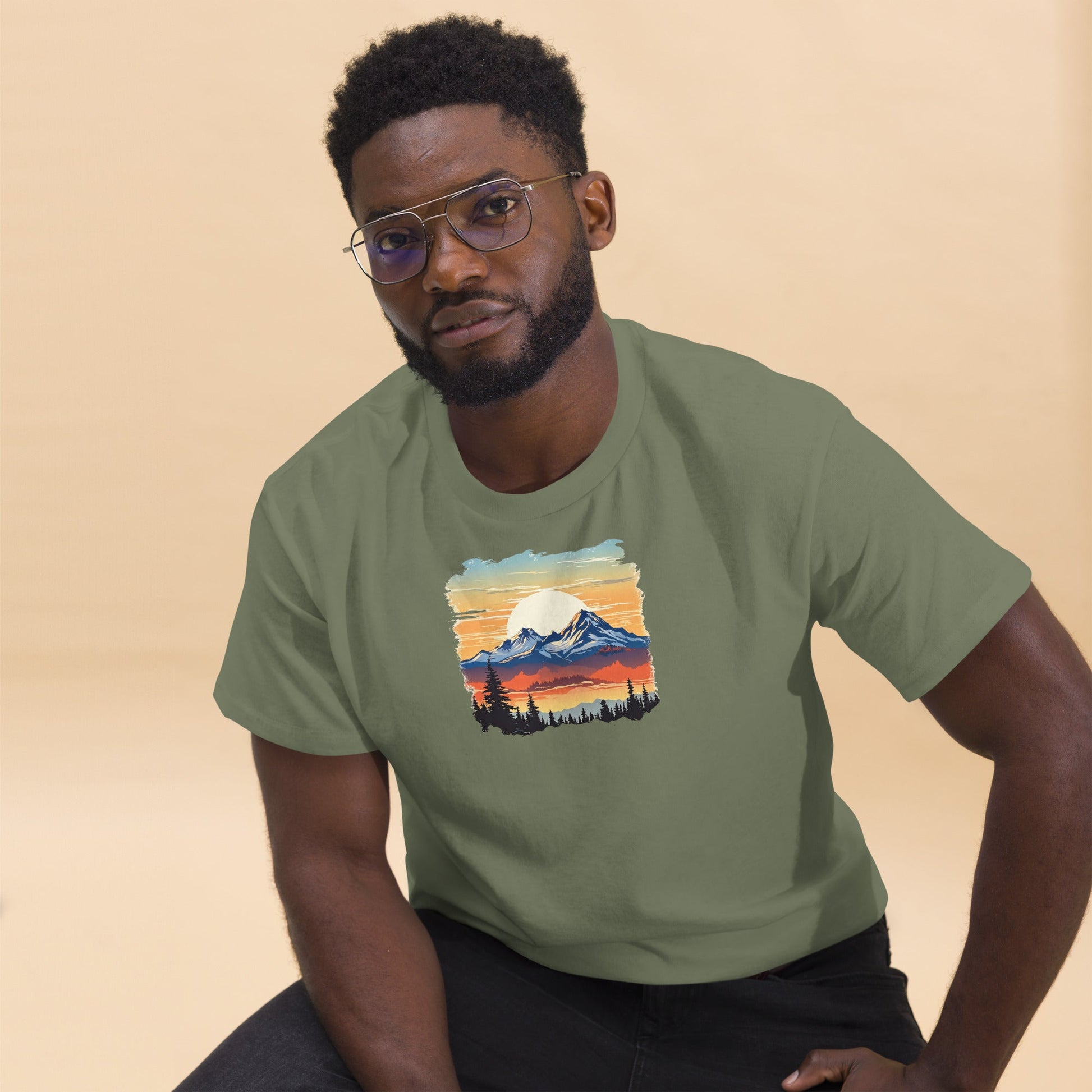 Sunset Mountains Men's (Unisex) Classic Tee - Men's Shirts - Discovery Co.