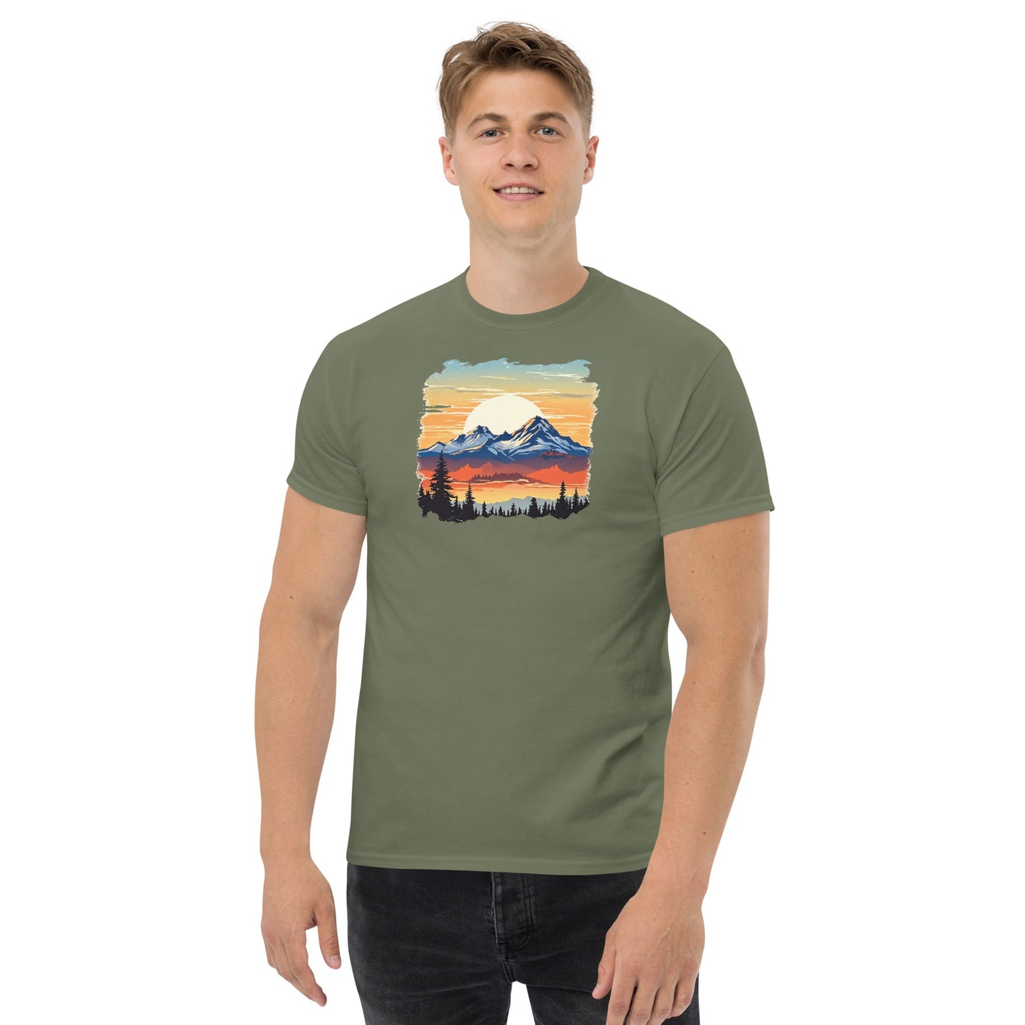 Sunset Mountains Men's (Unisex) Classic Tee - Men's Shirts - Discovery Co.