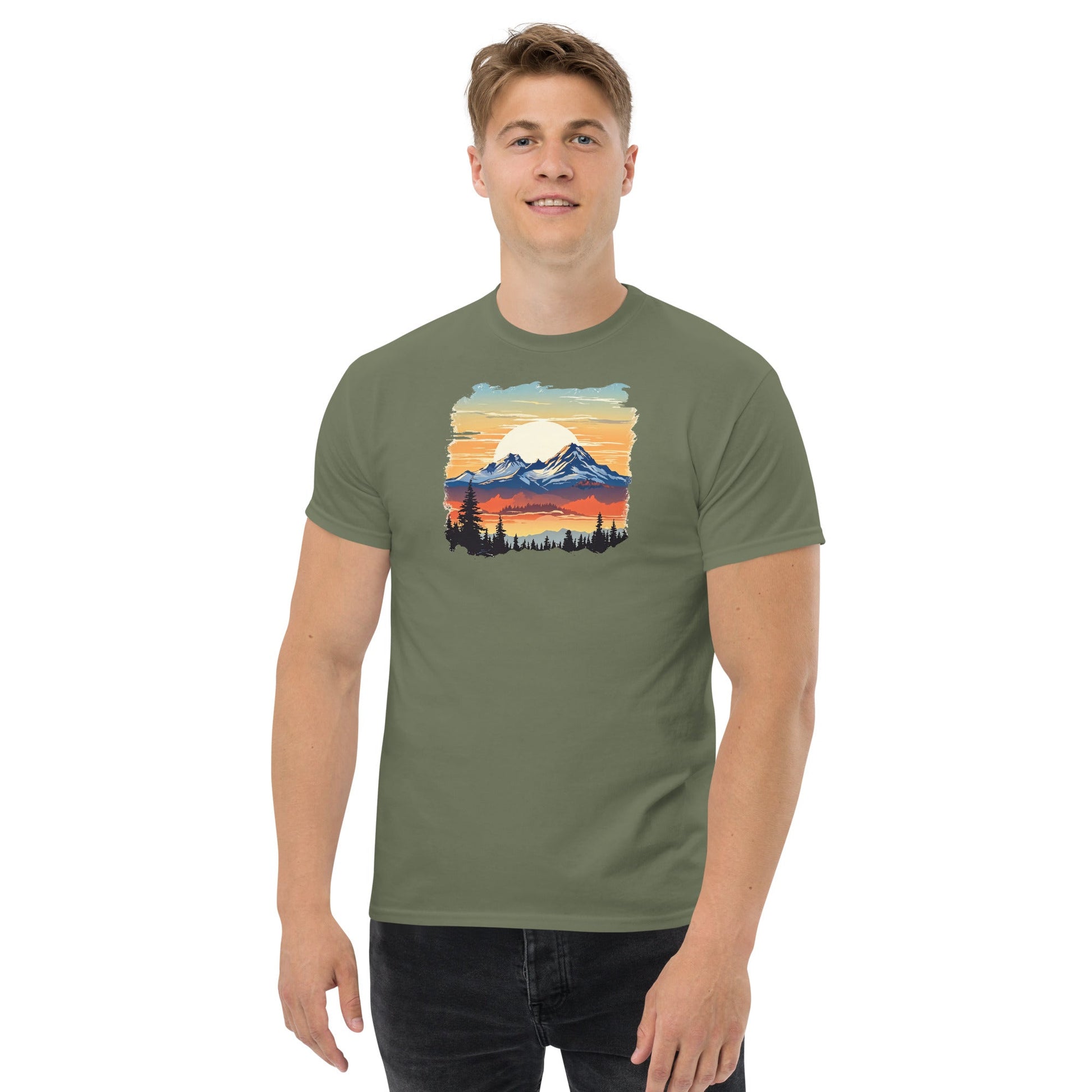 Sunset Mountains Men's (Unisex) Classic Tee - Men's Shirts - Discovery Co.