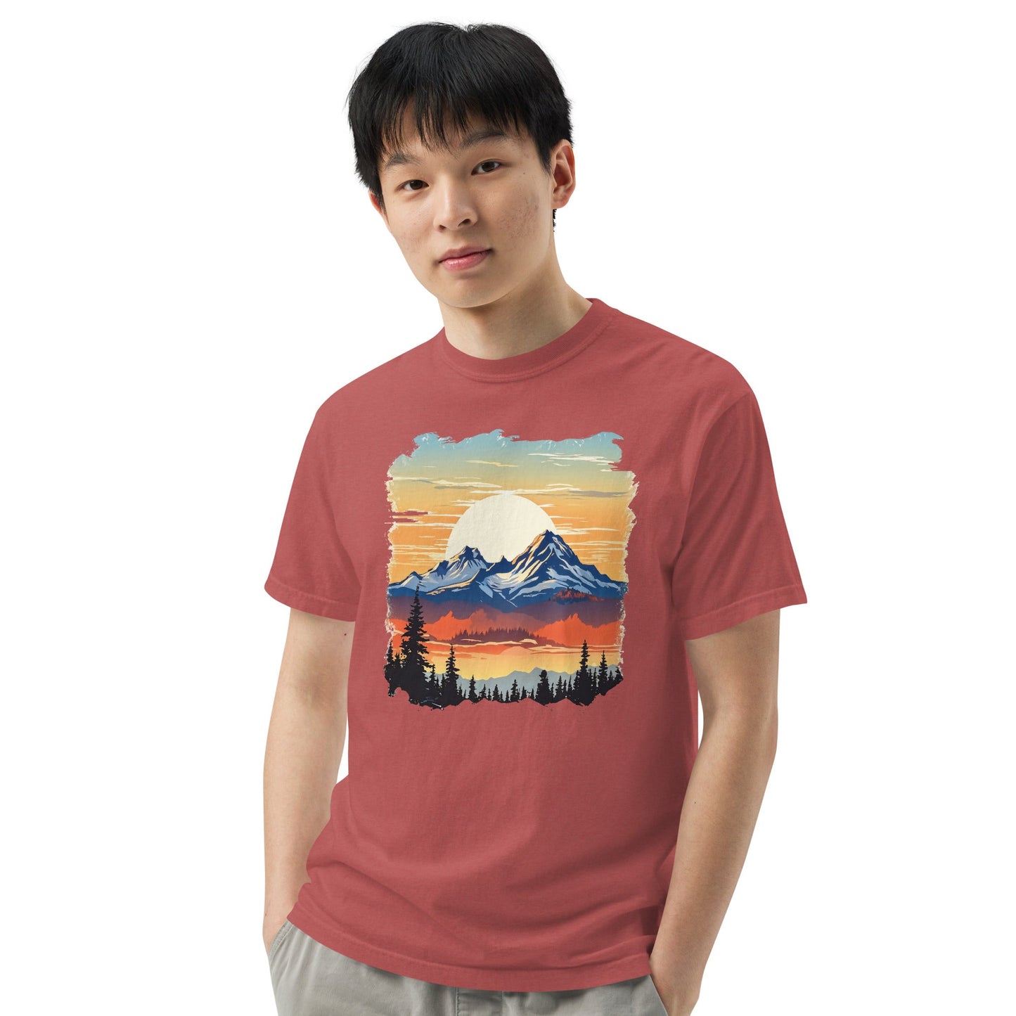 Sunset Mountains Men's (Unisex) Premium Tee - Men's Shirts - Discovery Co.