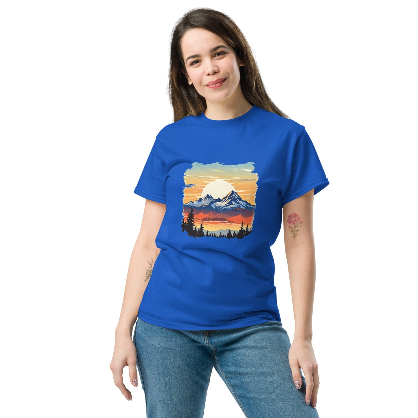 Sunset Mountains Women's Classic Tee - Women's Shirts - Discovery Co.