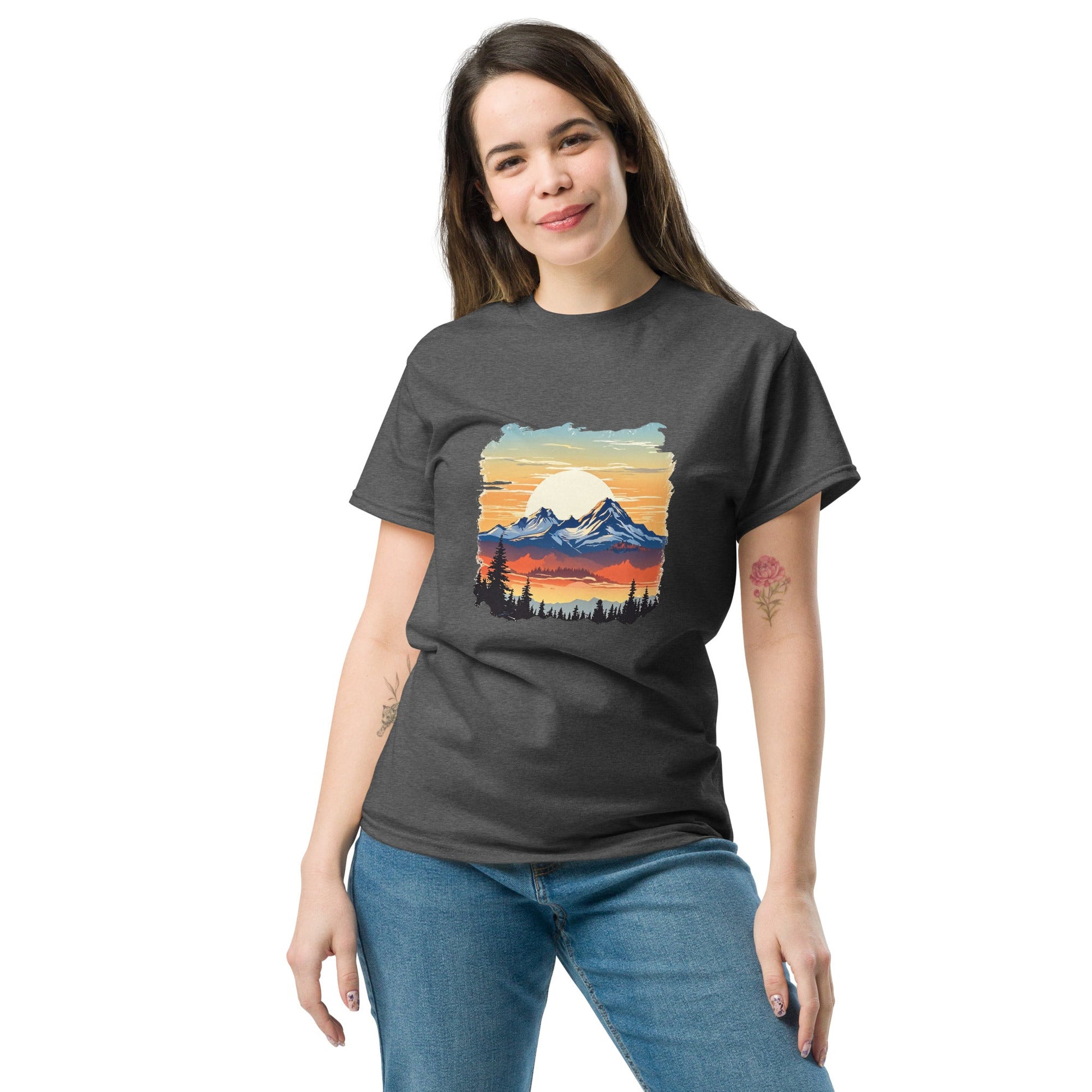 Sunset Mountains Women's Classic Tee - Women's Shirts - Discovery Co.