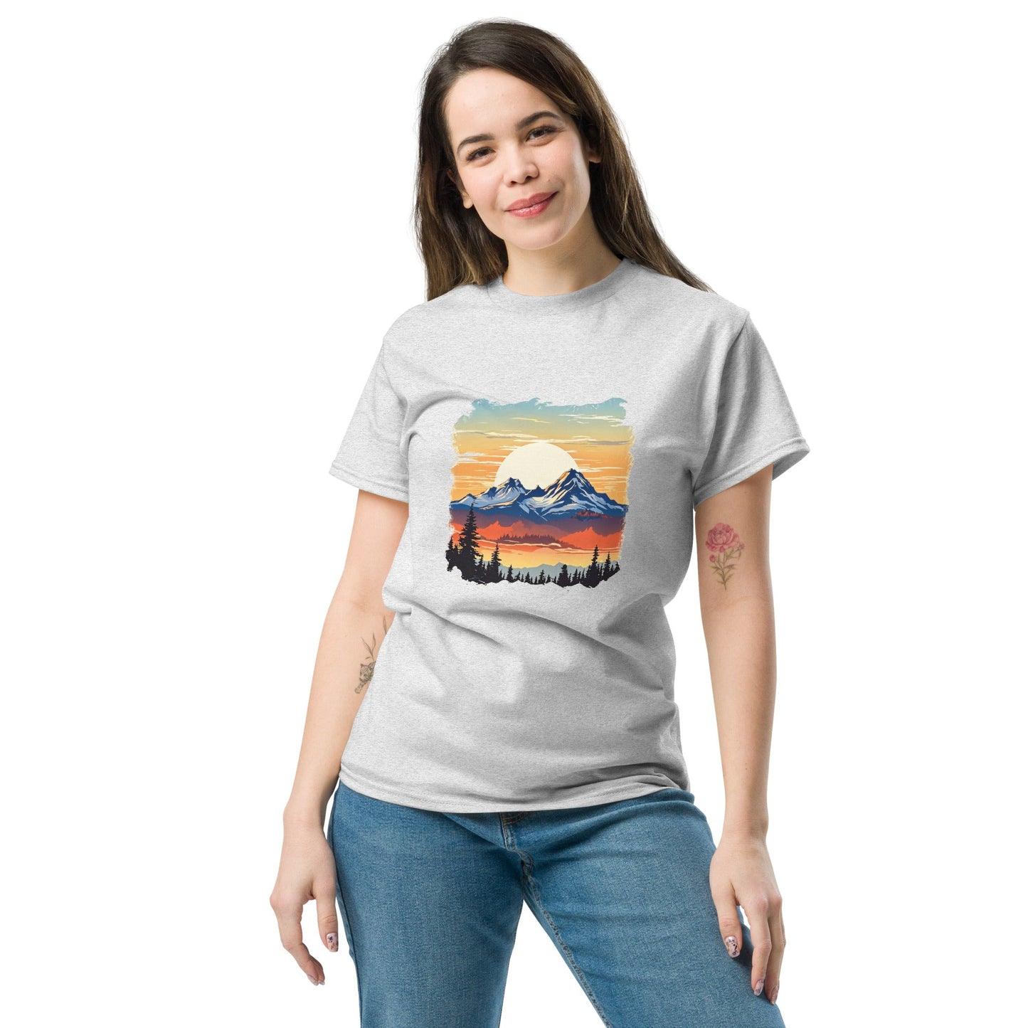 Sunset Mountains Women's Classic Tee - Women's Shirts - Discovery Co.