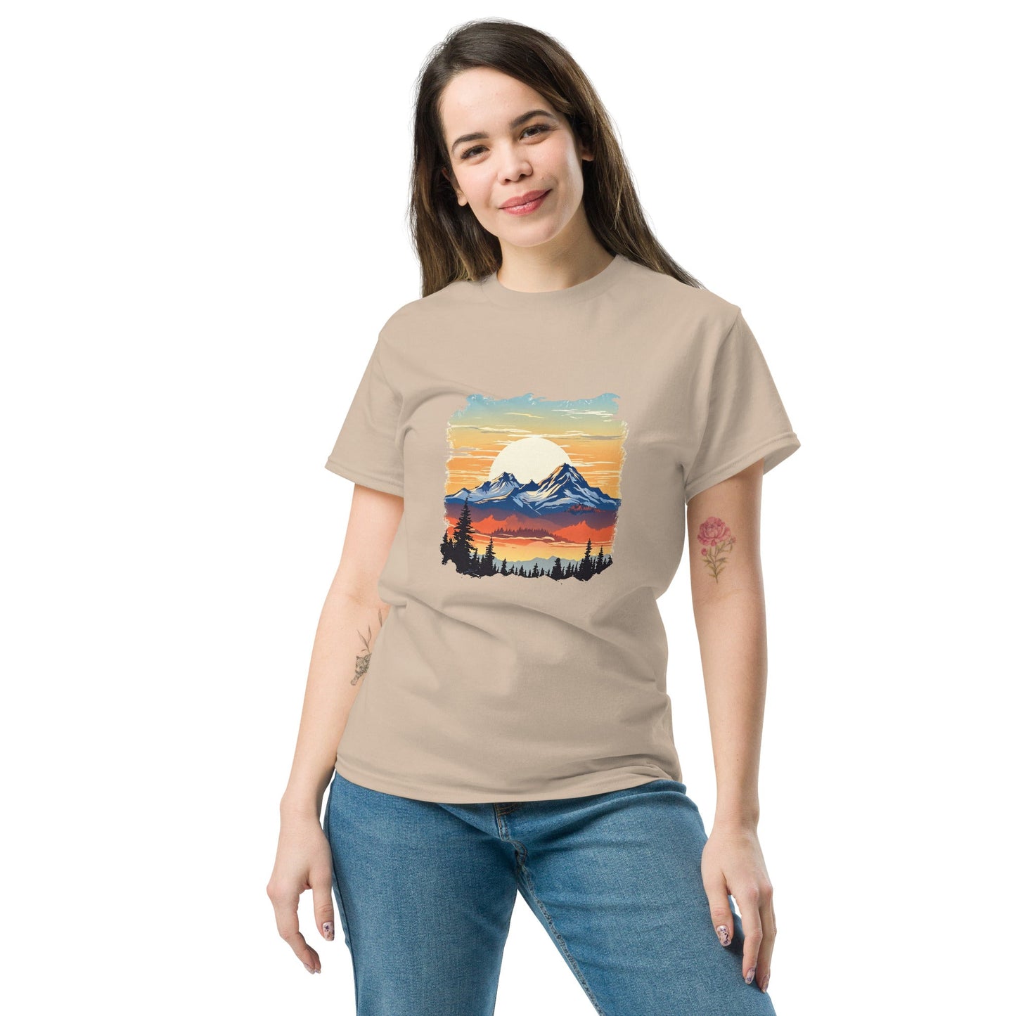 Sunset Mountains Women's Classic Tee - Women's Shirts - Discovery Co.