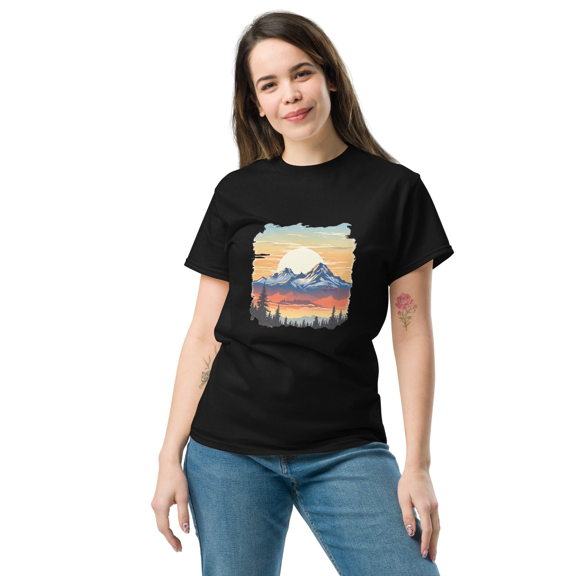 Sunset Mountains Women's Classic Tee - Women's Shirts - Discovery Co.