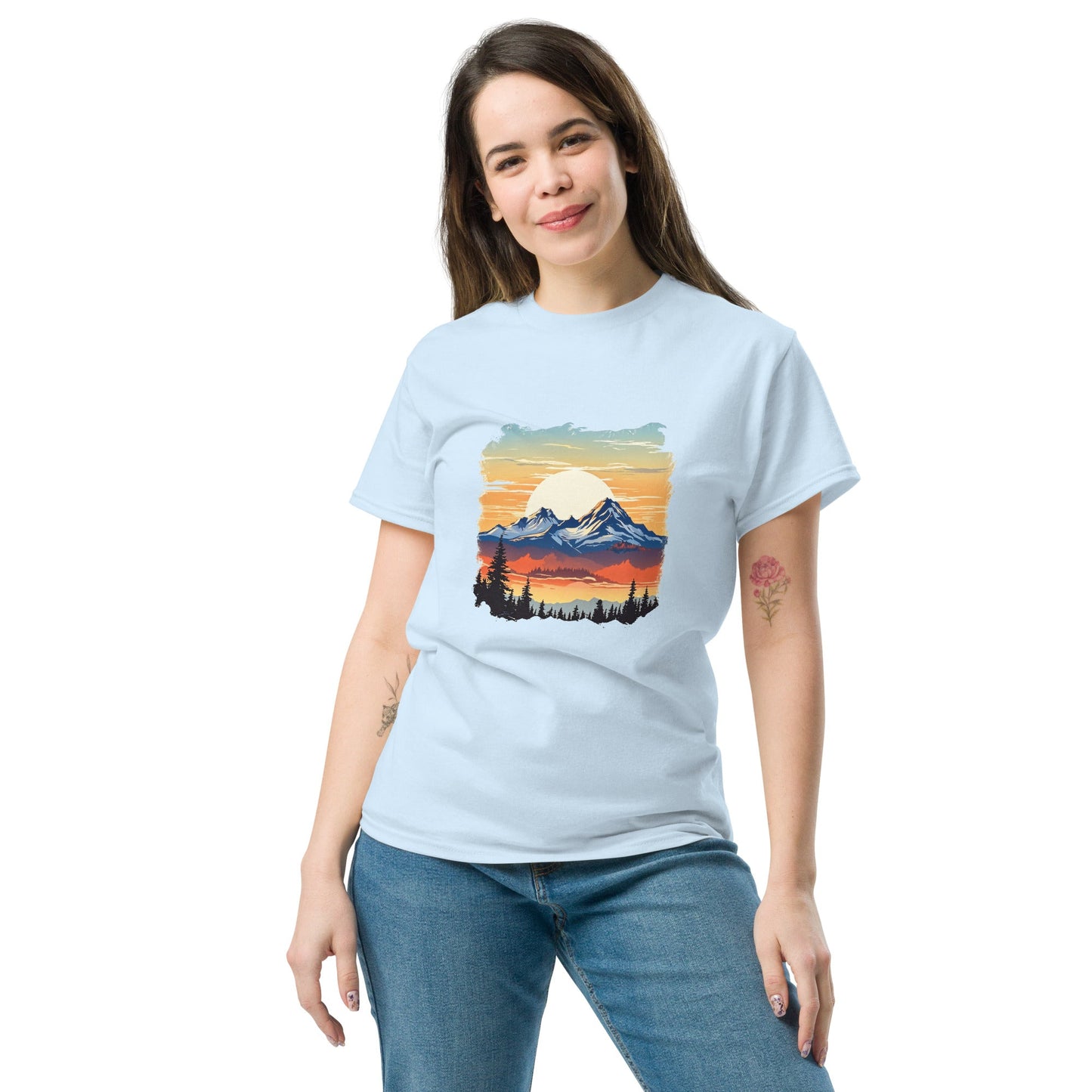 Sunset Mountains Women's Classic Tee - Women's Shirts - Discovery Co.