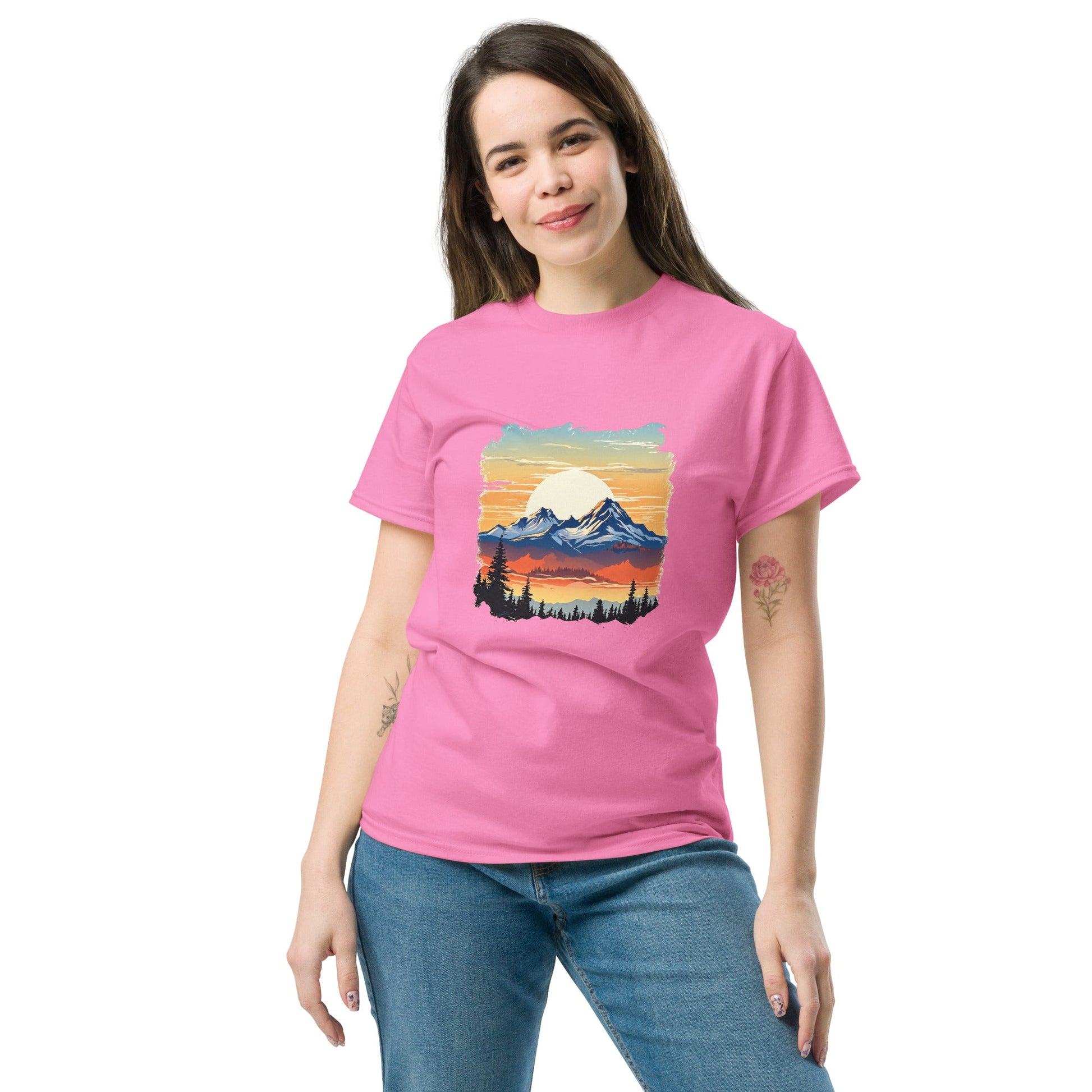 Sunset Mountains Women's Classic Tee - Women's Shirts - Discovery Co.