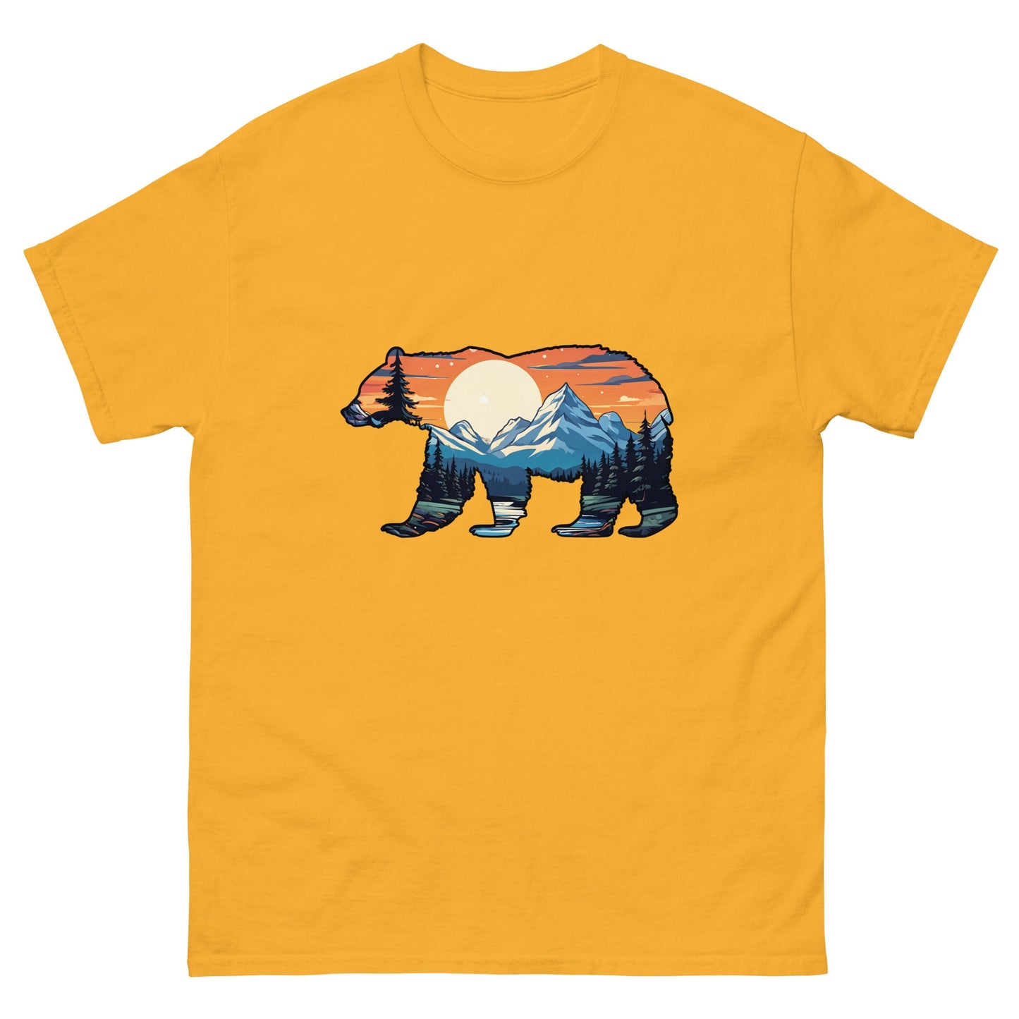 Sunset Over Mountains Bear Men's Classic Tee - Men's Shirts - Discovery Co.