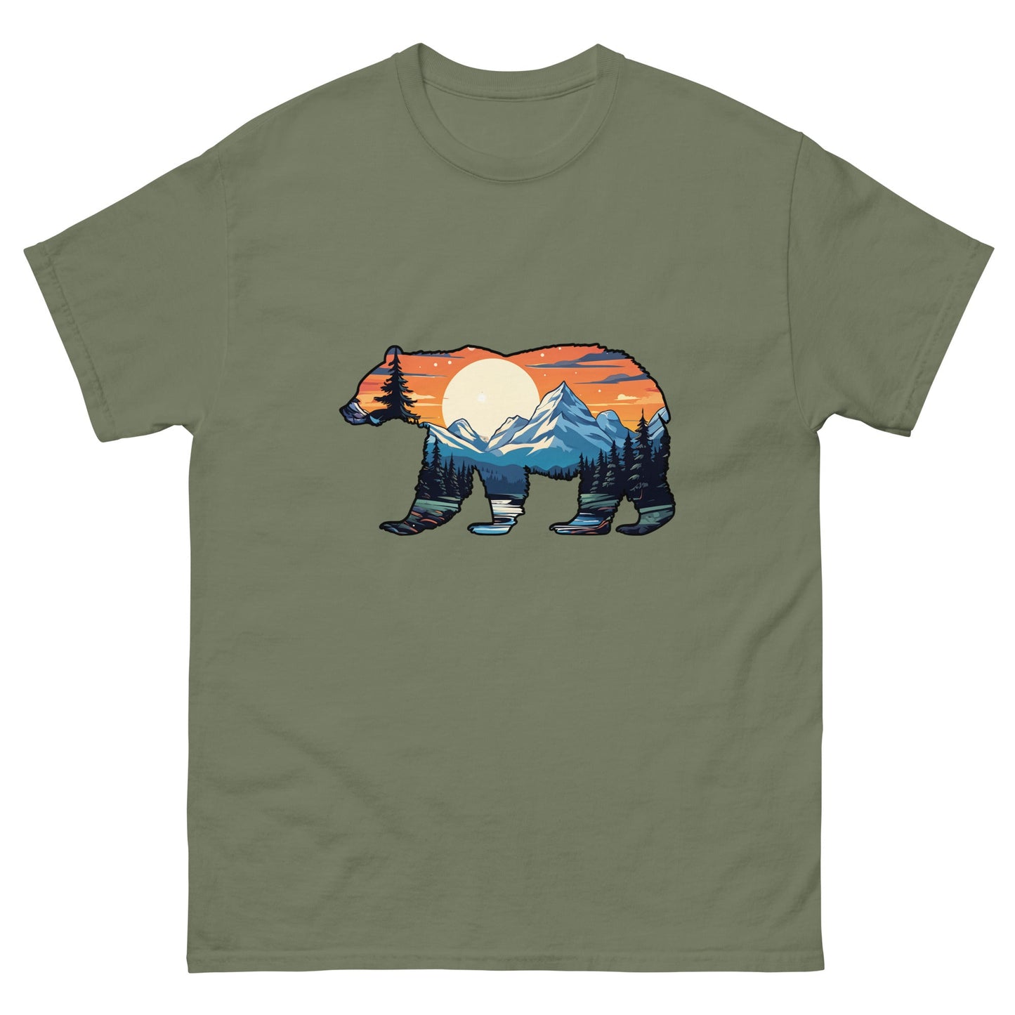 Sunset Over Mountains Bear Men's Classic Tee - Men's Shirts - Discovery Co.