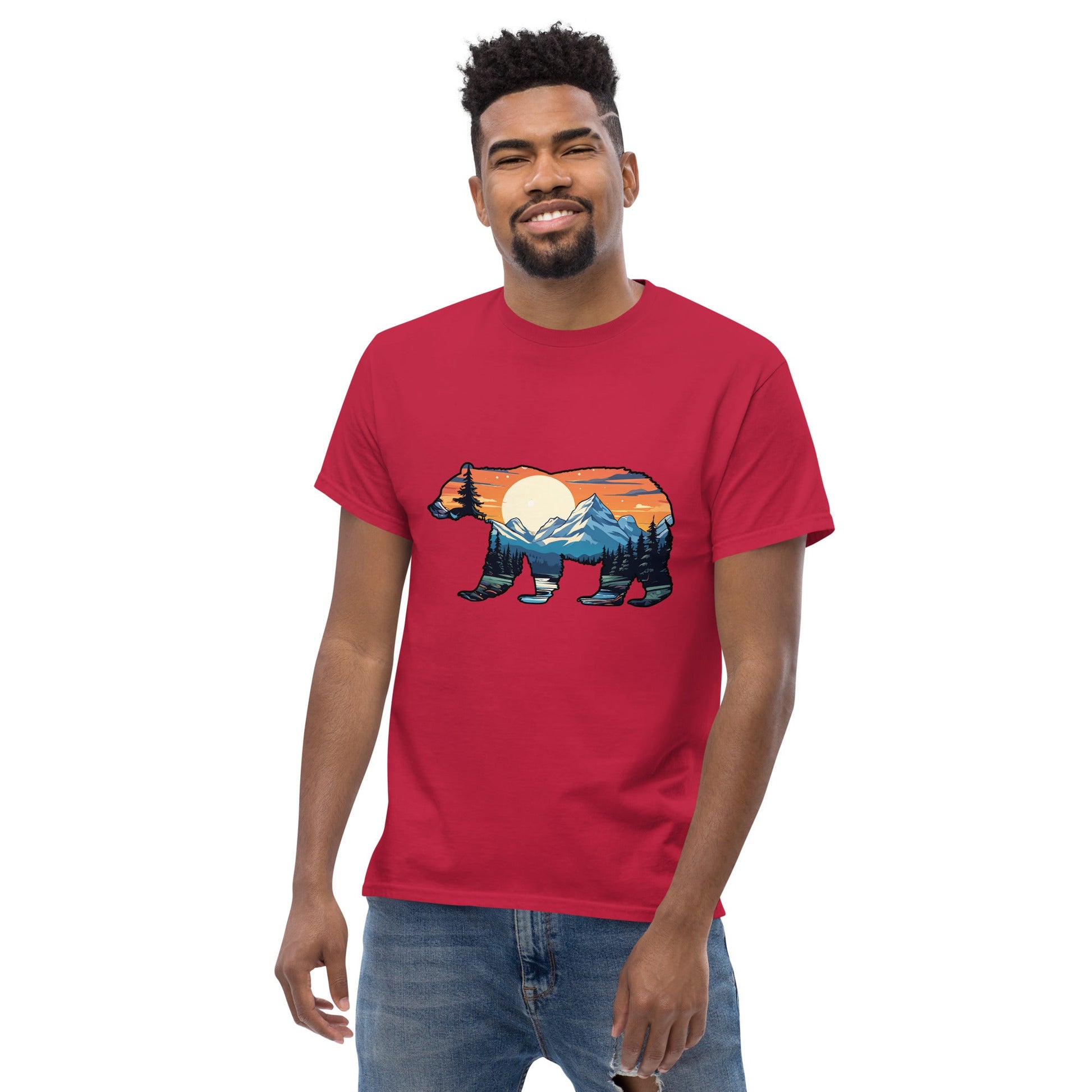 Sunset Over Mountains Bear Men's Classic Tee - Men's Shirts - Discovery Co.