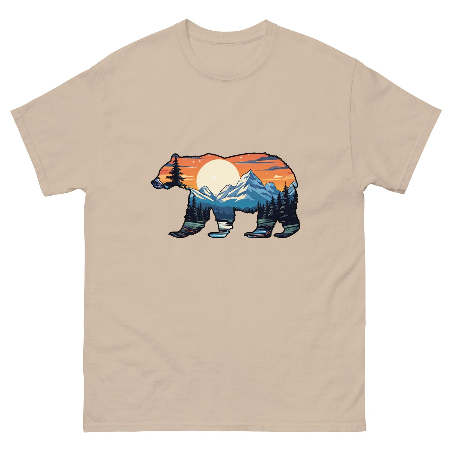 Sunset Over Mountains Bear Men's Classic Tee - Men's Shirts - Discovery Co.