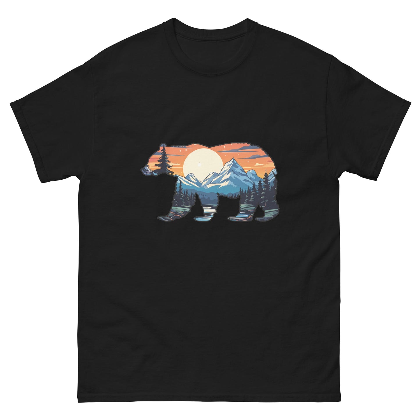 Sunset Over Mountains Bear Men's Classic Tee - Men's Shirts - Discovery Co.