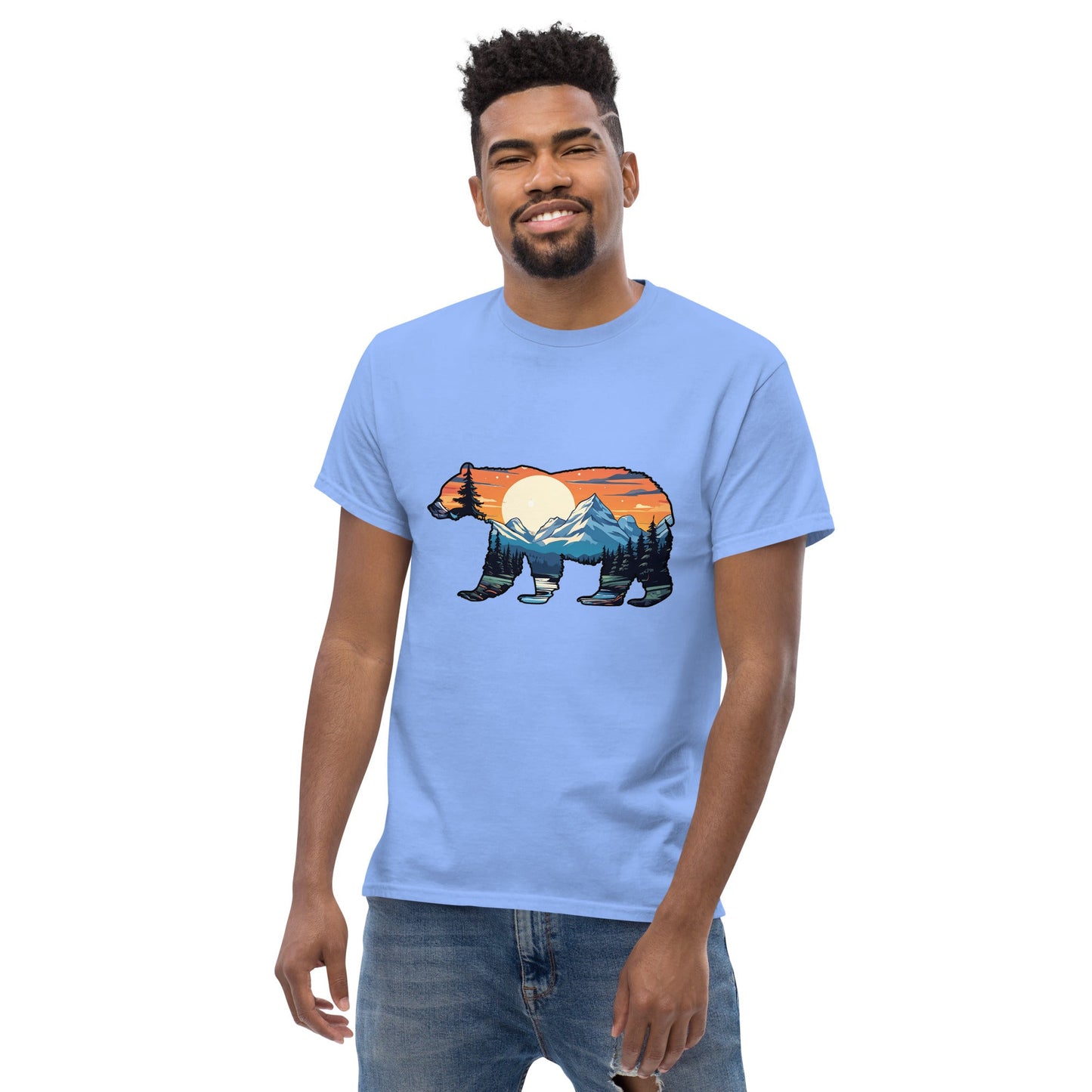 Sunset Over Mountains Bear Men's Classic Tee - Men's Shirts - Discovery Co.