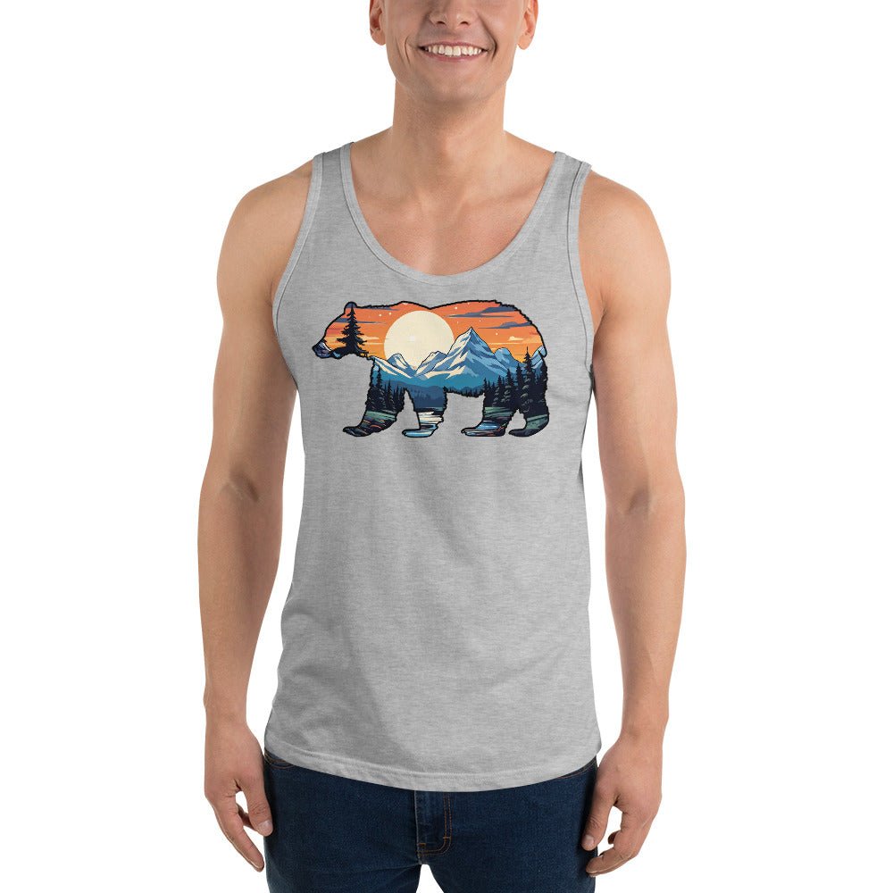 Sunset Over Mountains Bear Men's Tank Top - Men's Shirts - Discovery Co.