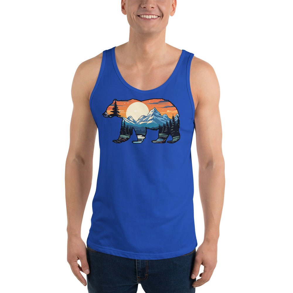 Sunset Over Mountains Bear Men's Tank Top - Men's Shirts - Discovery Co.