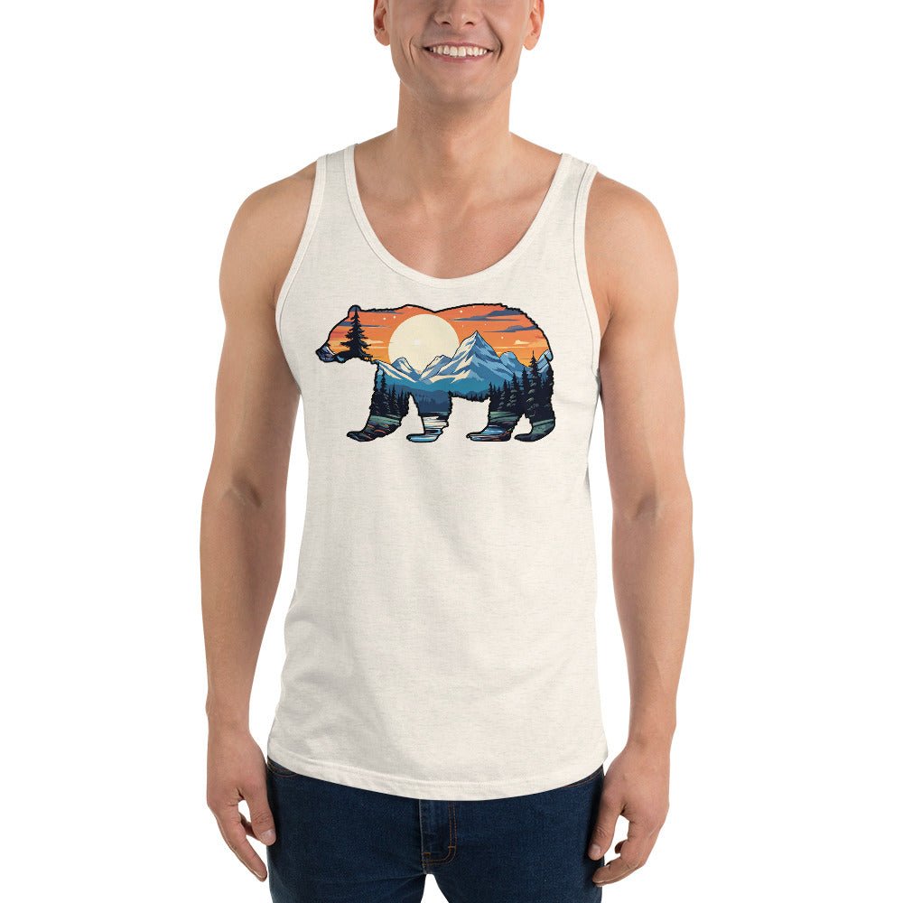 Sunset Over Mountains Bear Men's Tank Top - Men's Shirts - Discovery Co.