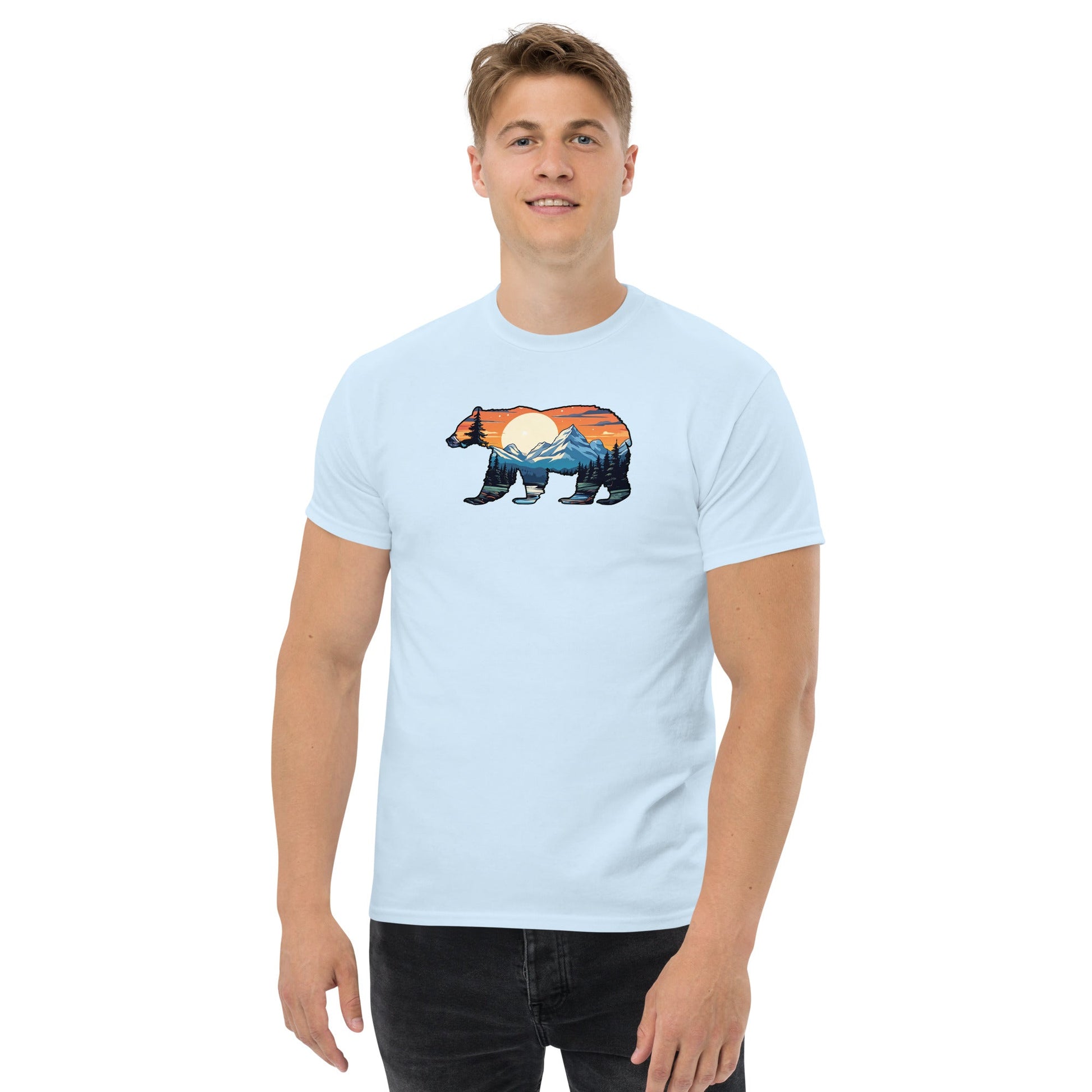 Sunset Over Mountains Bear Men's (Unisex) Classic Tee - Men's Shirts - Discovery Co.