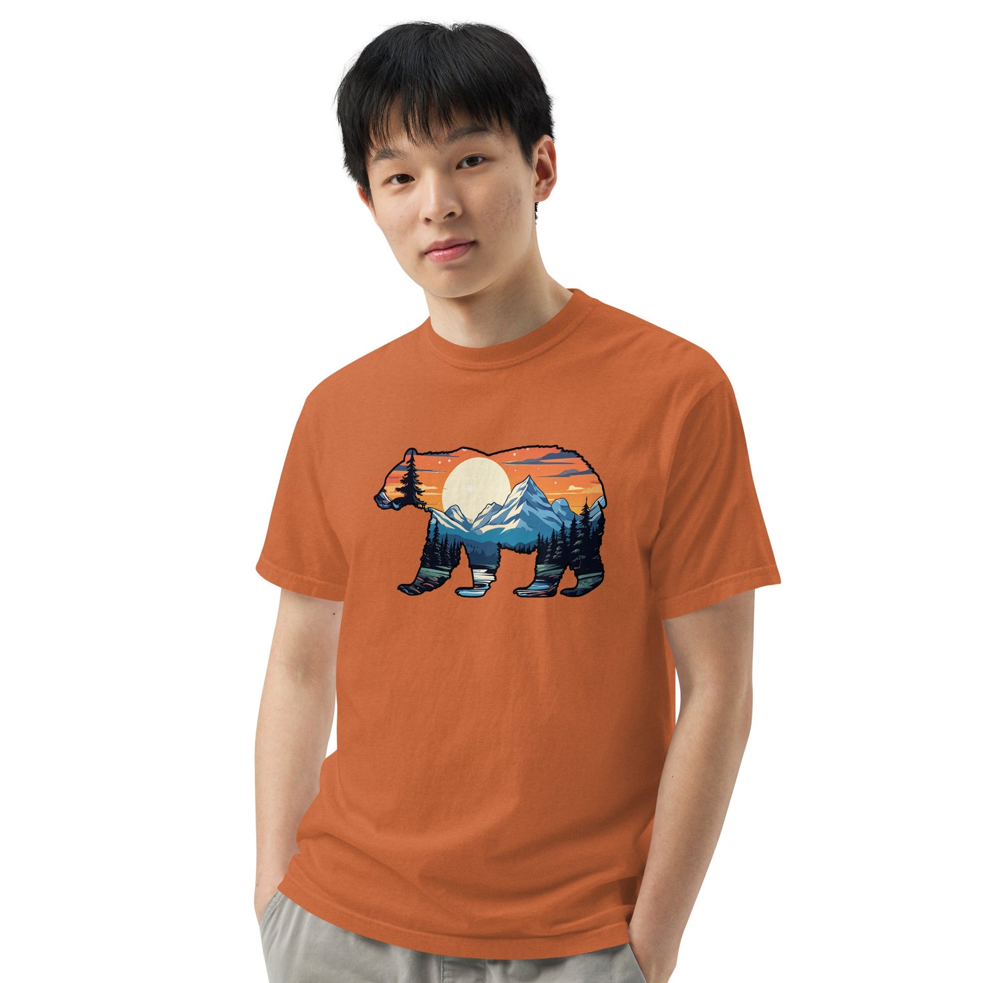 Sunset Over Mountains Bear Men's (Unisex) Premium Tee - Men's Shirts - Discovery Co.