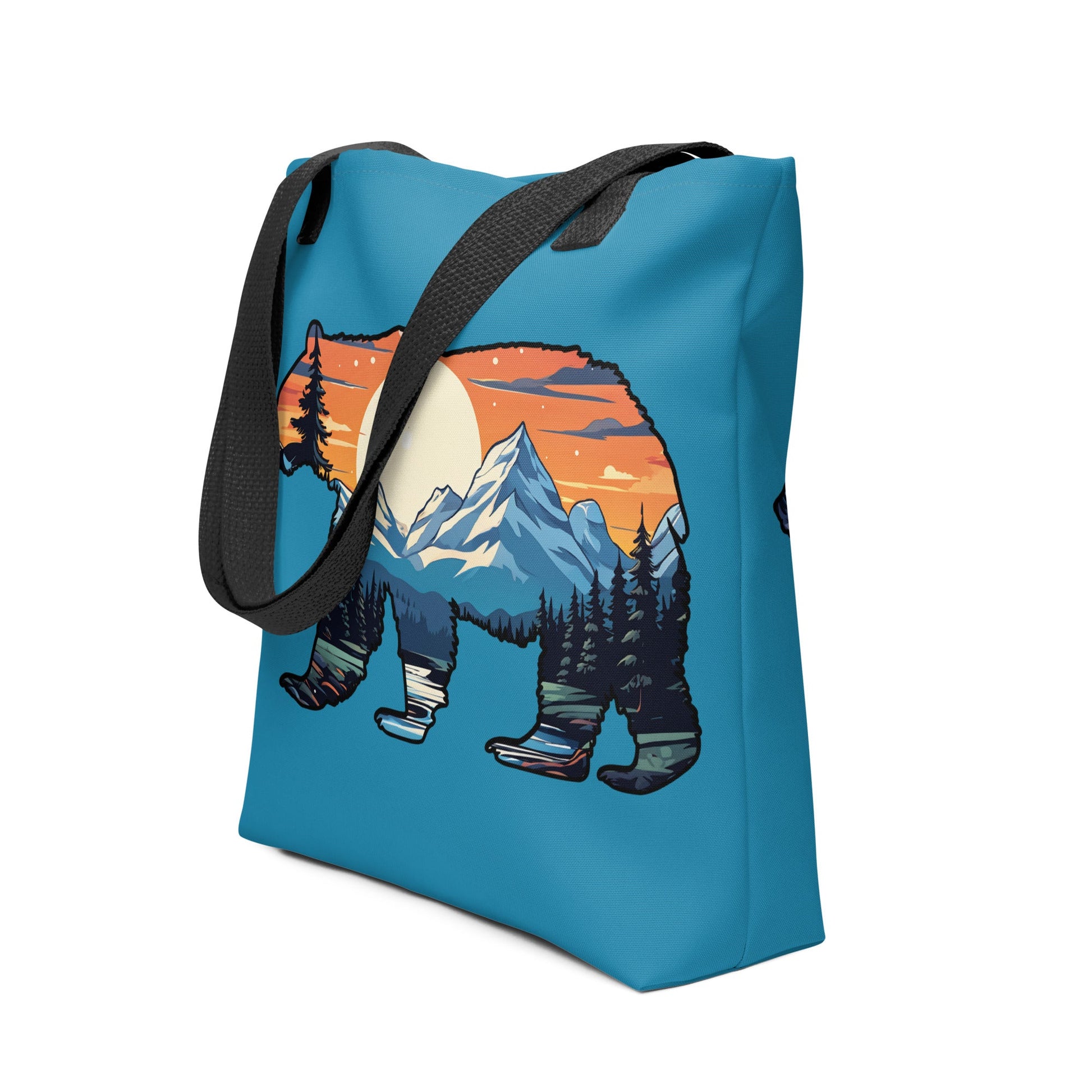 Sunset Over Mountains Bear Tote Bag - Tote Bags - Discovery Co.