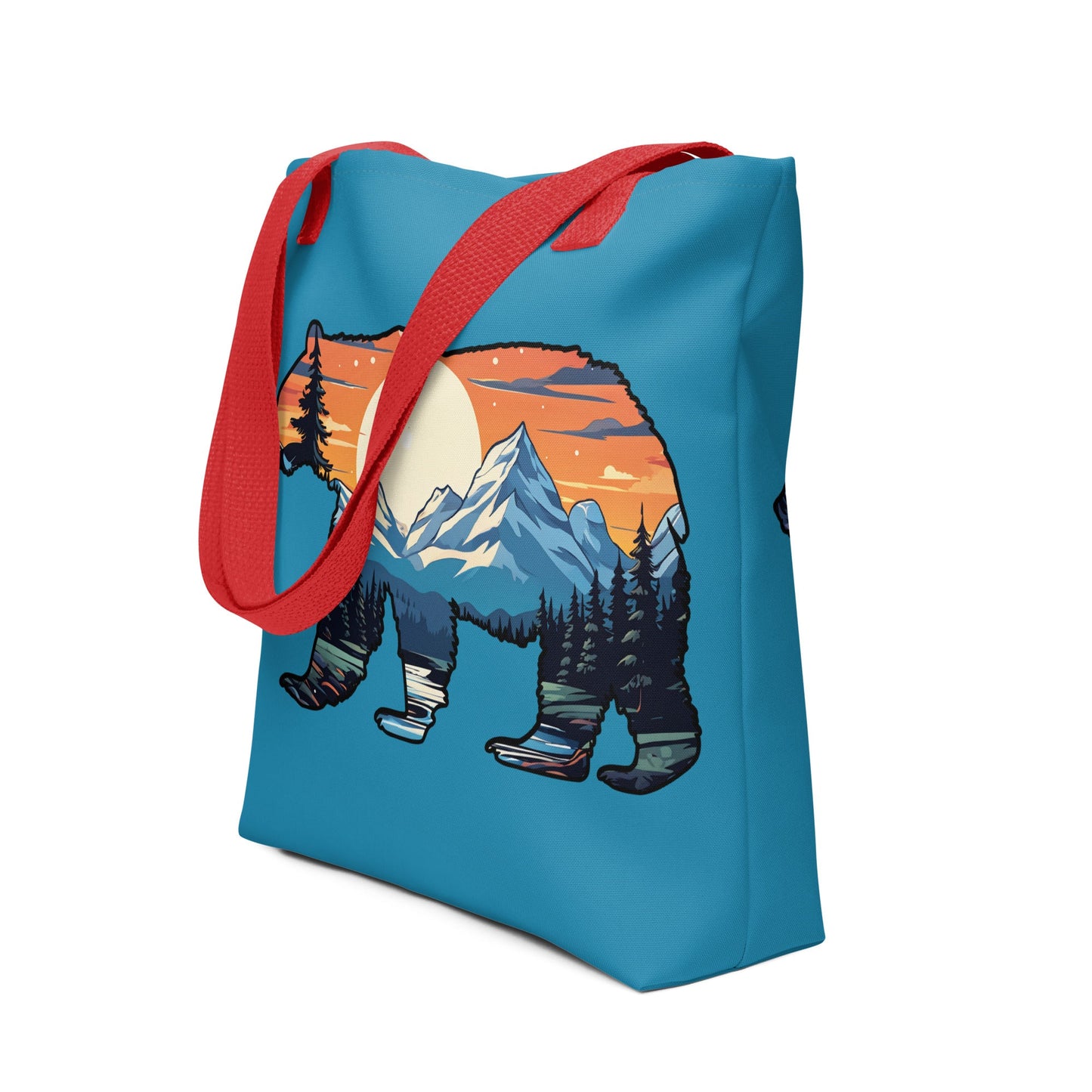 Sunset Over Mountains Bear Tote Bag - Tote Bags - Discovery Co.