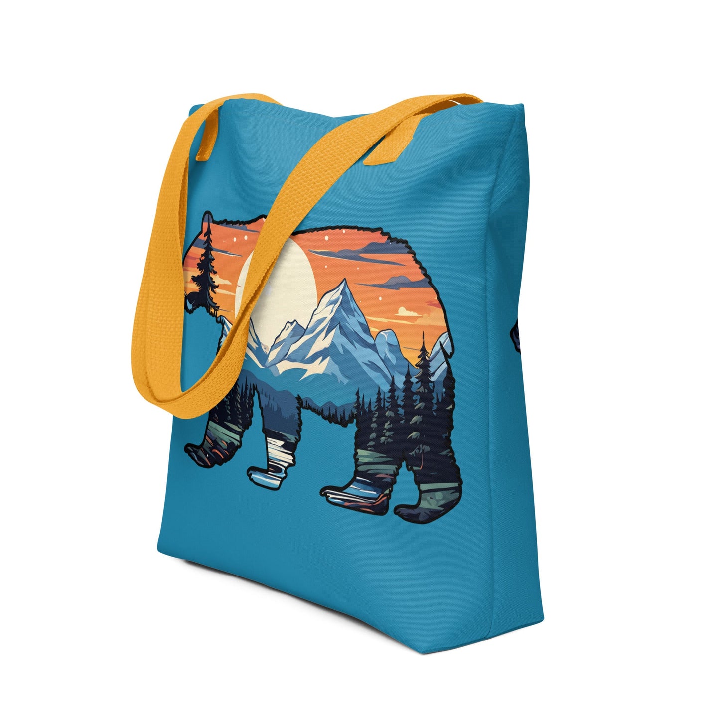 Sunset Over Mountains Bear Tote Bag - Tote Bags - Discovery Co.