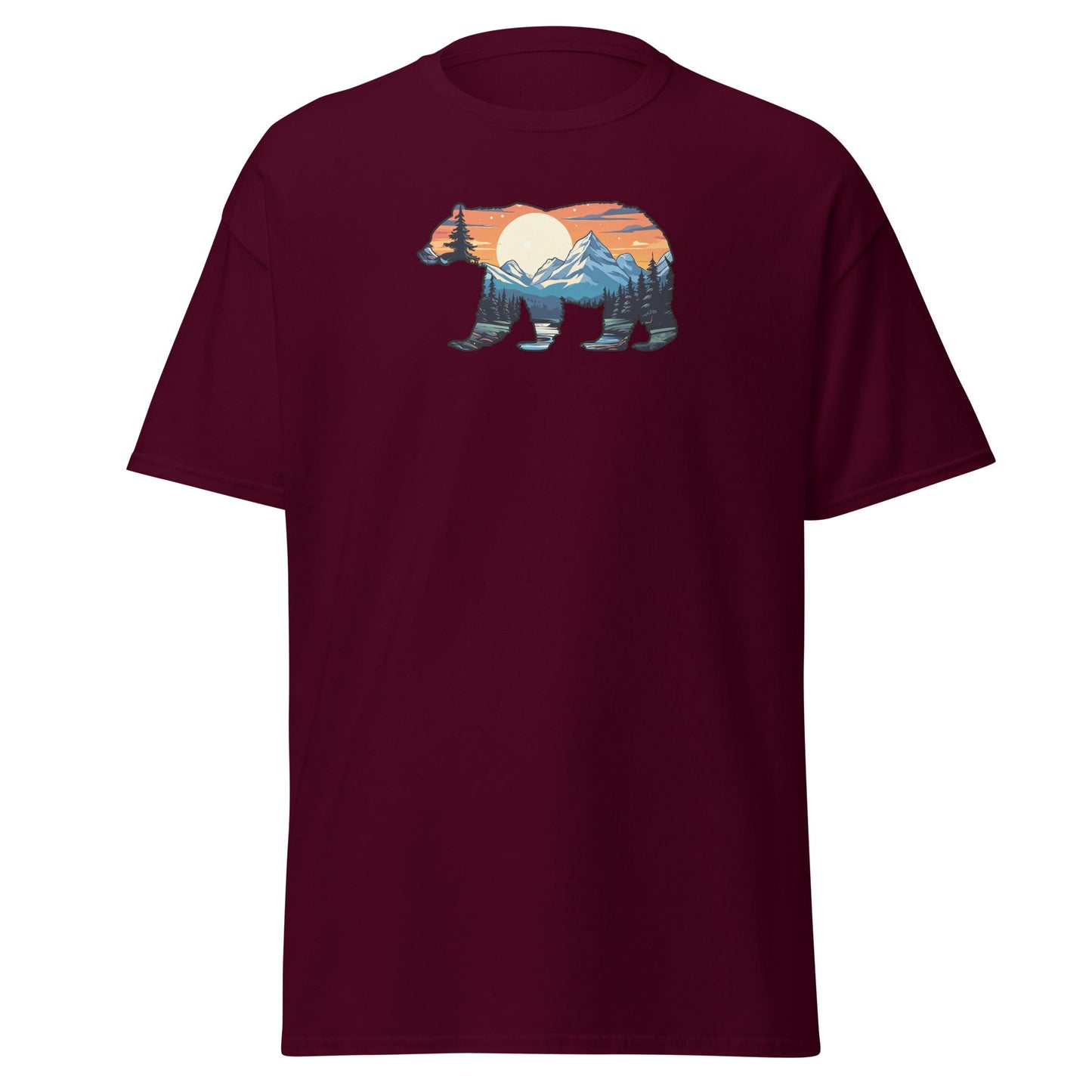 Sunset Over Mountains Bear Women's (Unisex) Classic Tee - Women's Shirts - Discovery Co.