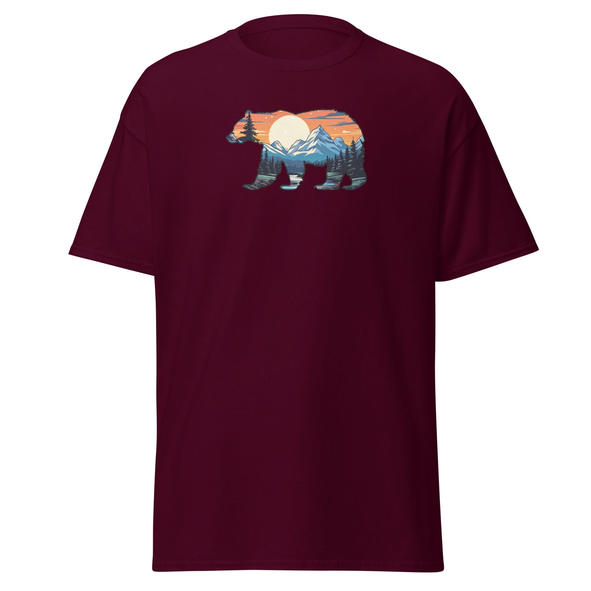 Sunset Over Mountains Bear Women's (Unisex) Classic Tee - Women's Shirts - Discovery Co.