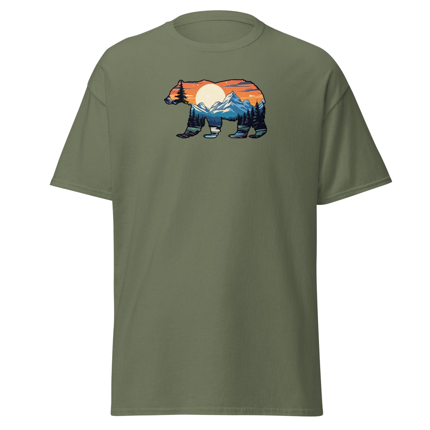 Sunset Over Mountains Bear Women's (Unisex) Classic Tee - Women's Shirts - Discovery Co.