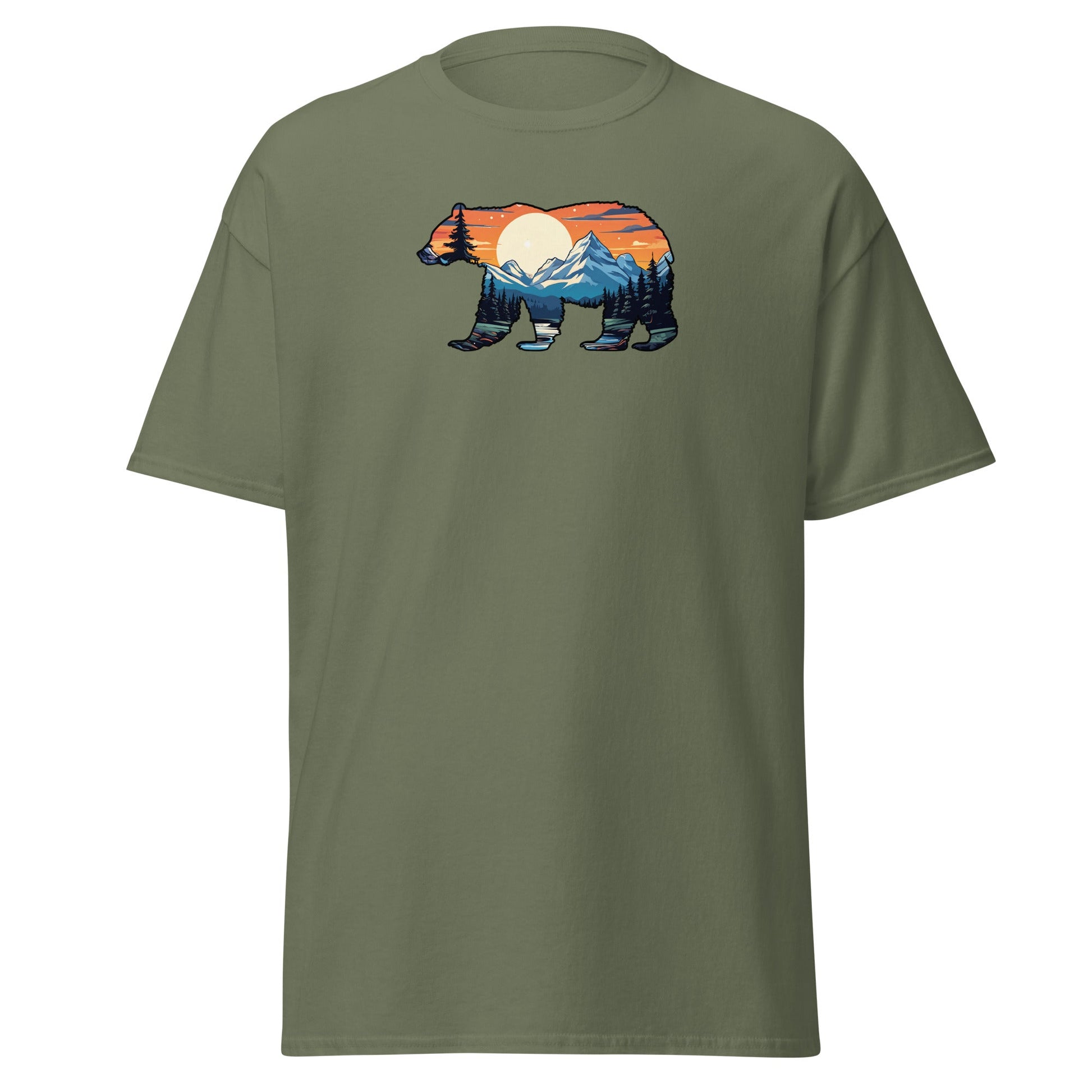 Sunset Over Mountains Bear Women's (Unisex) Classic Tee - Women's Shirts - Discovery Co.