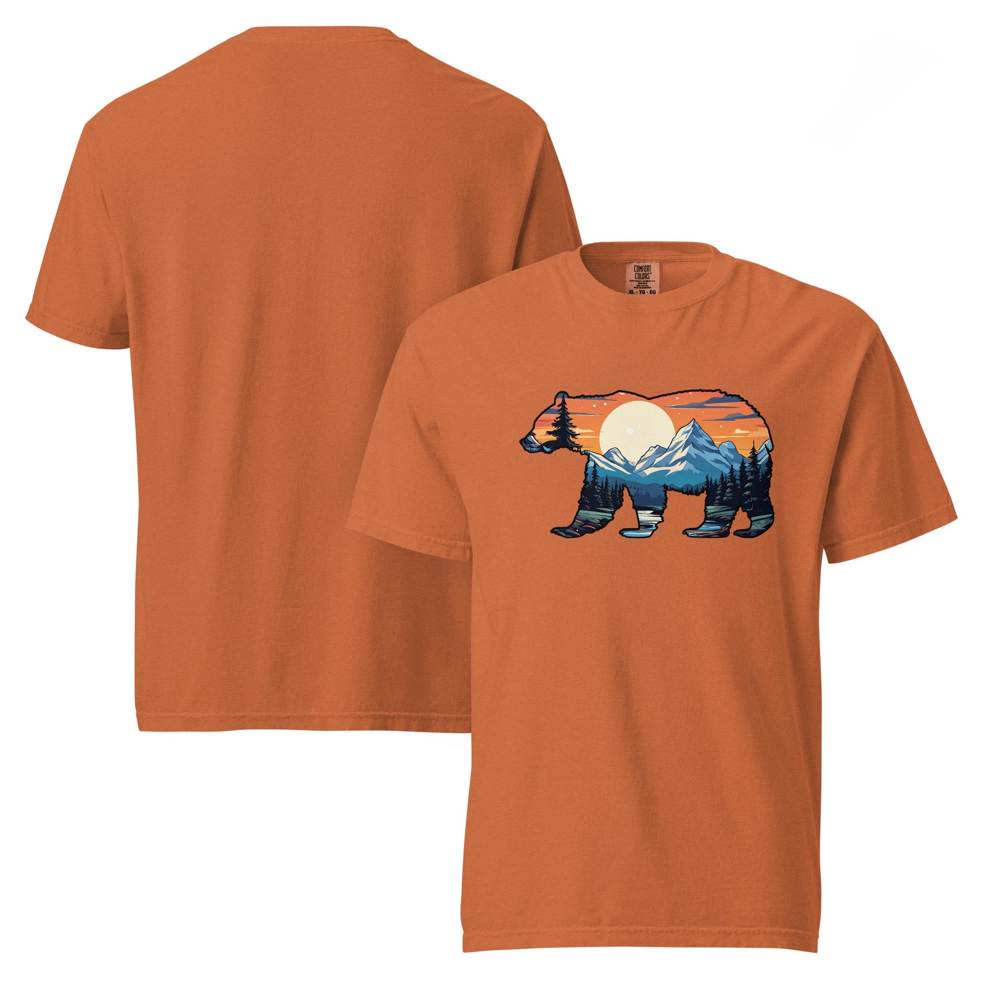 Sunset Over Mountains Bear Women's (Unisex) Premium Tee - Women's Shirts - Discovery Co.