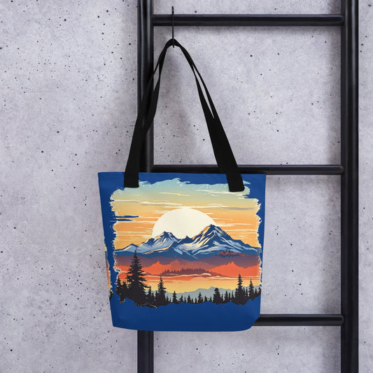 Sunset Over Mountains Tote Bag - Tote Bags - Discovery Co.