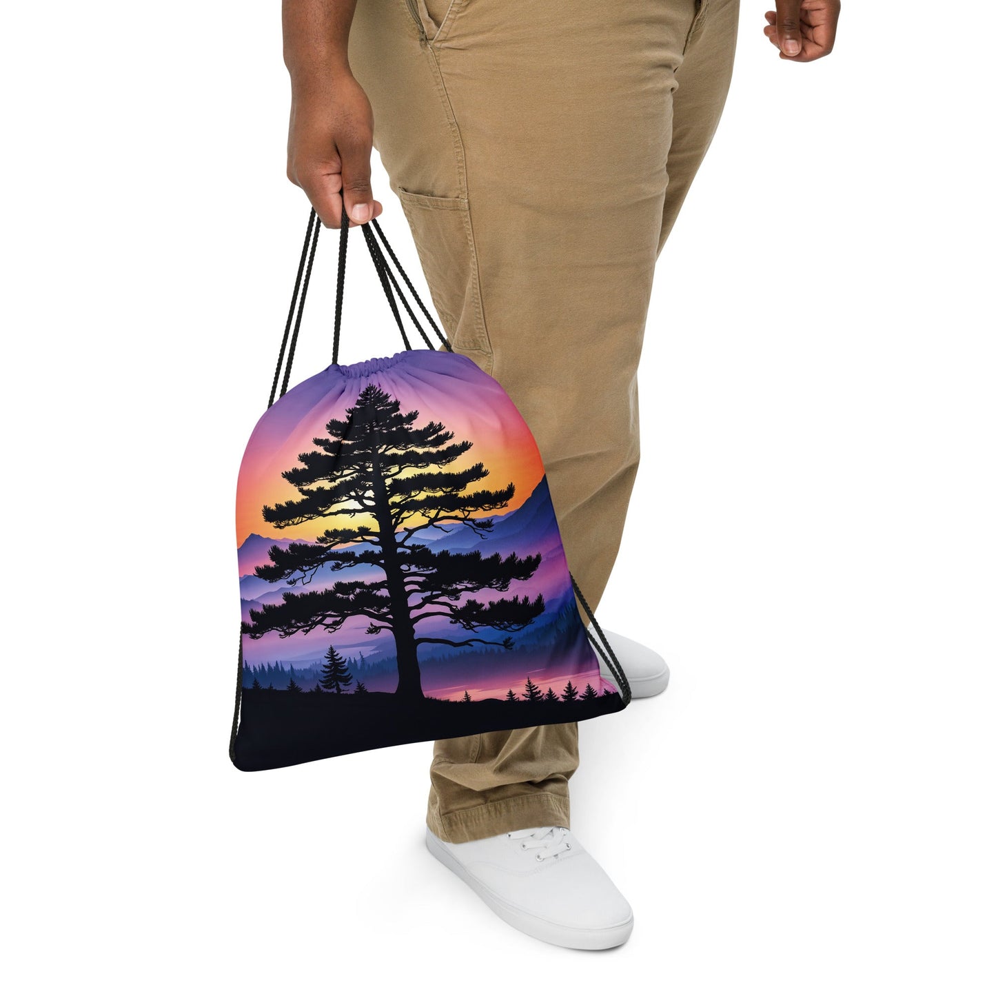 Sunset Tree Drawstring Bag - Drawstring Bag - Discovery Co.